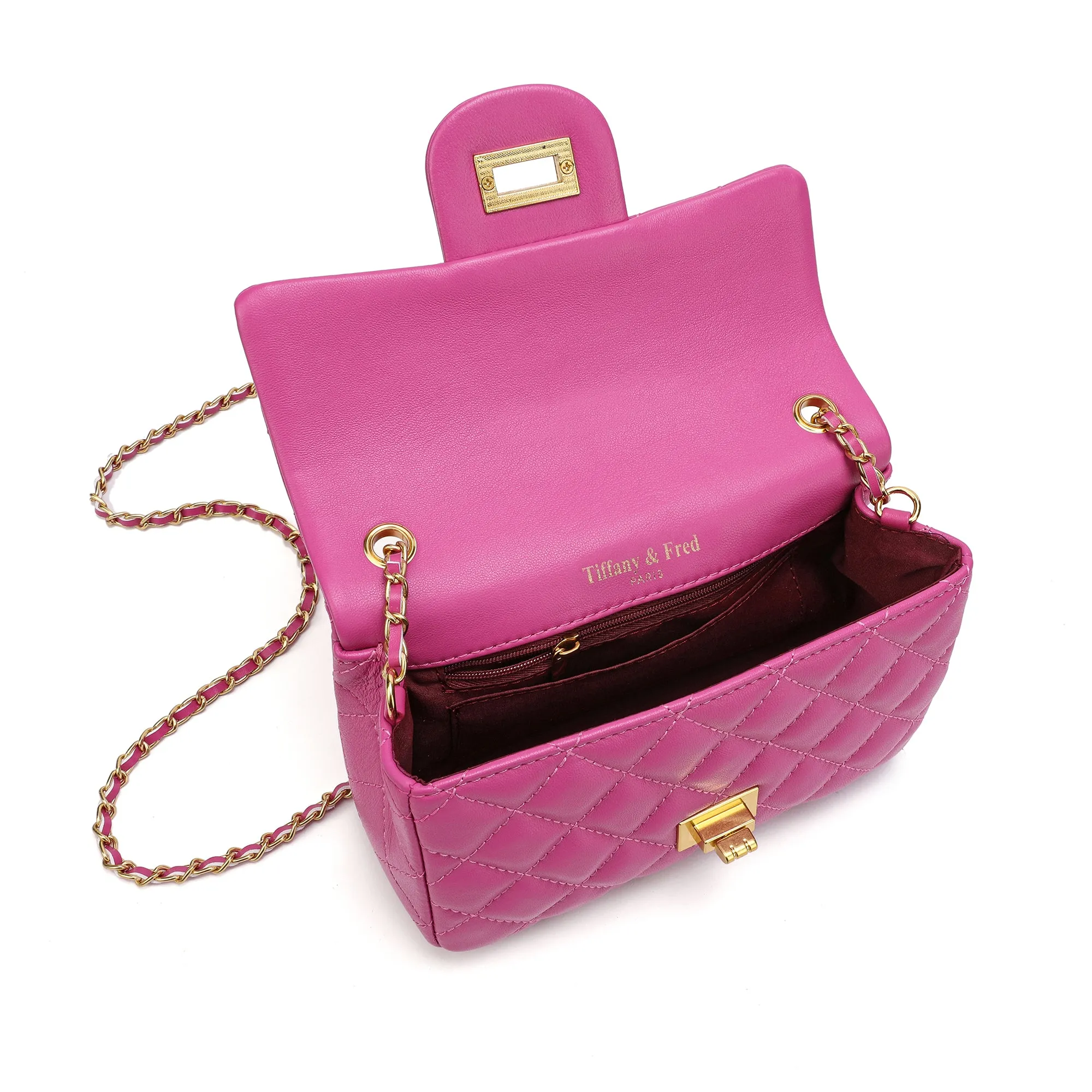 Tiffany & Fred Quilted Sheepskin Leather Crossbody Bag