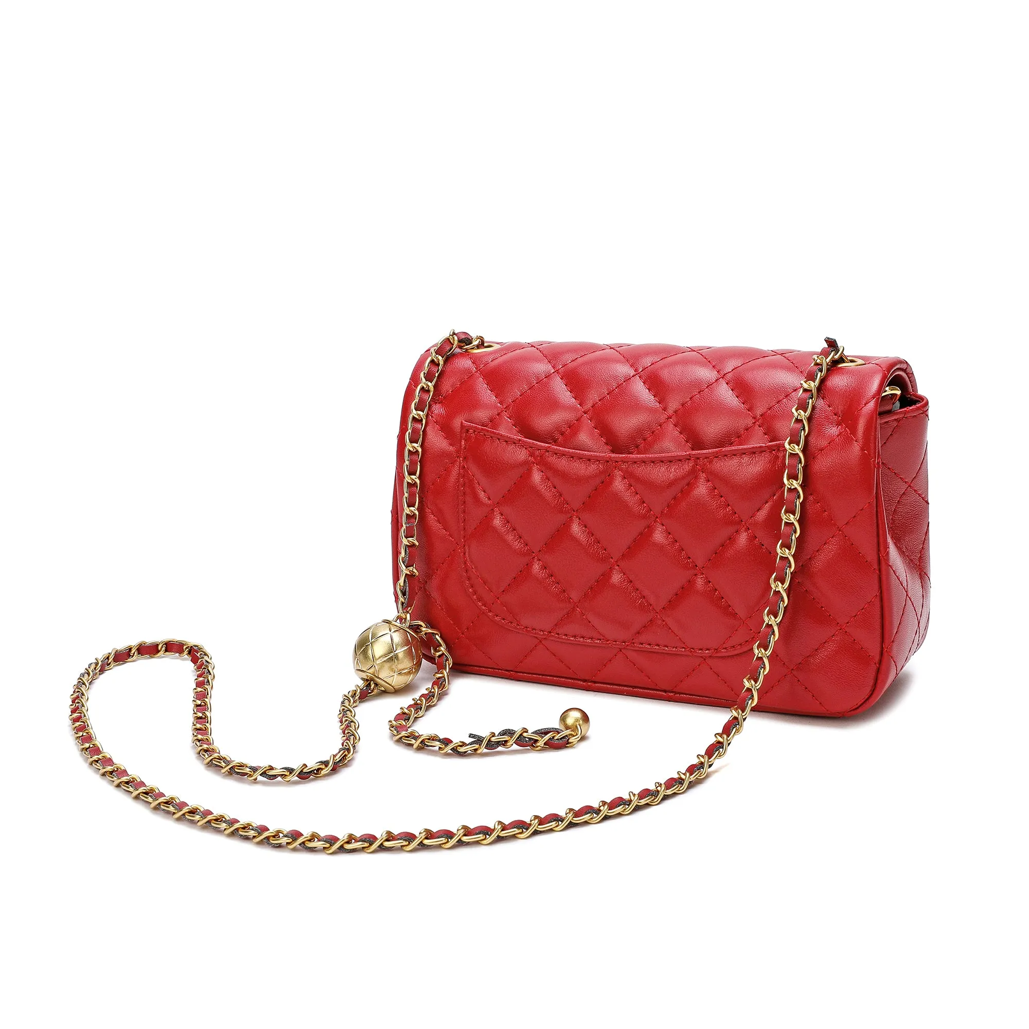 Tiffany & Fred Quilted Sheepskin Leather Crossbody Bag