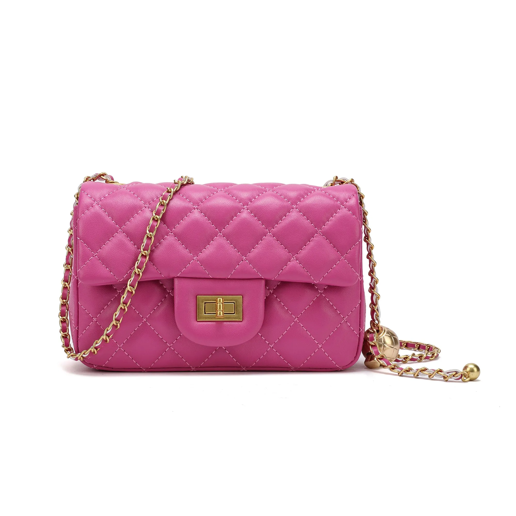 Tiffany & Fred Quilted Sheepskin Leather Crossbody Bag