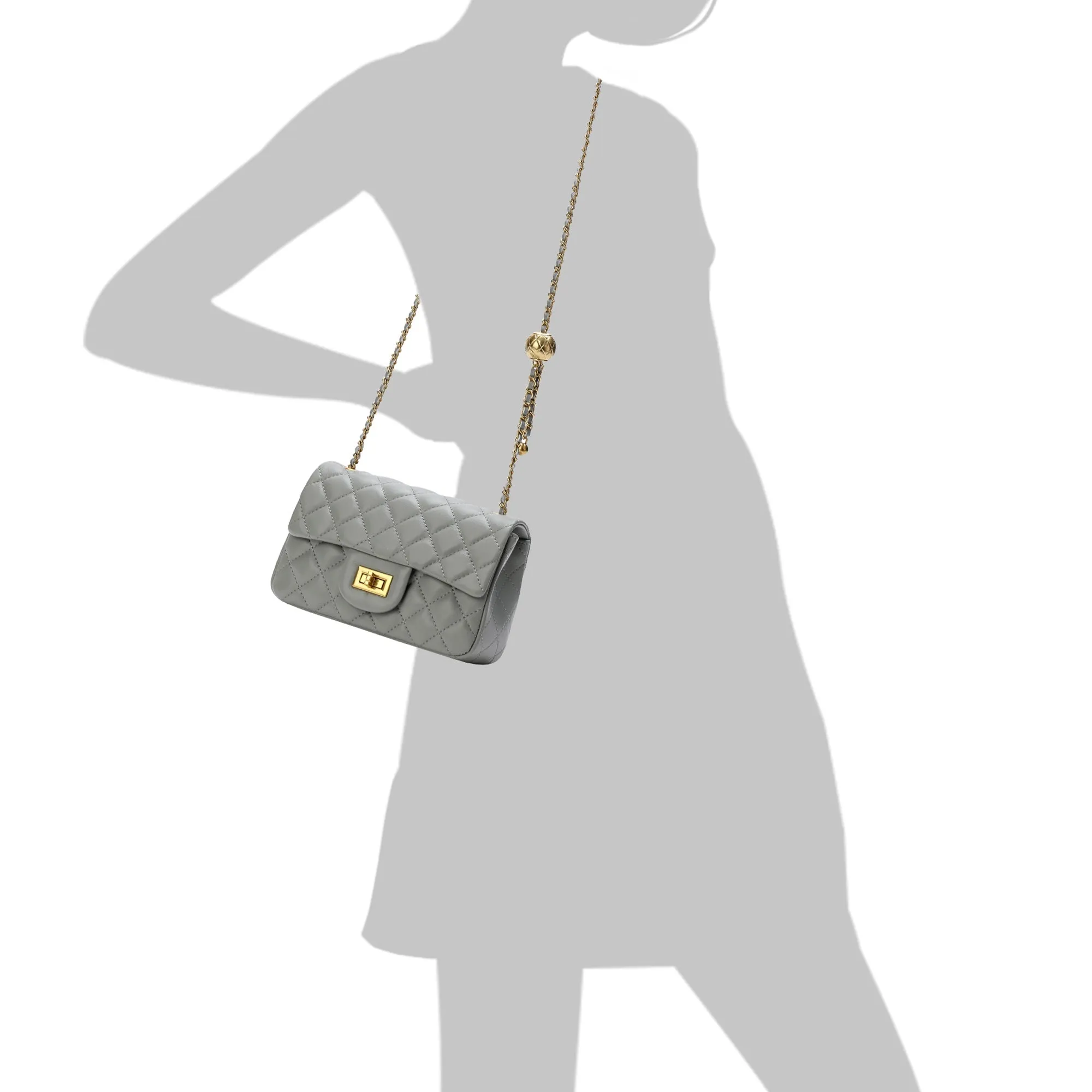 Tiffany & Fred Quilted Sheepskin Leather Crossbody Bag