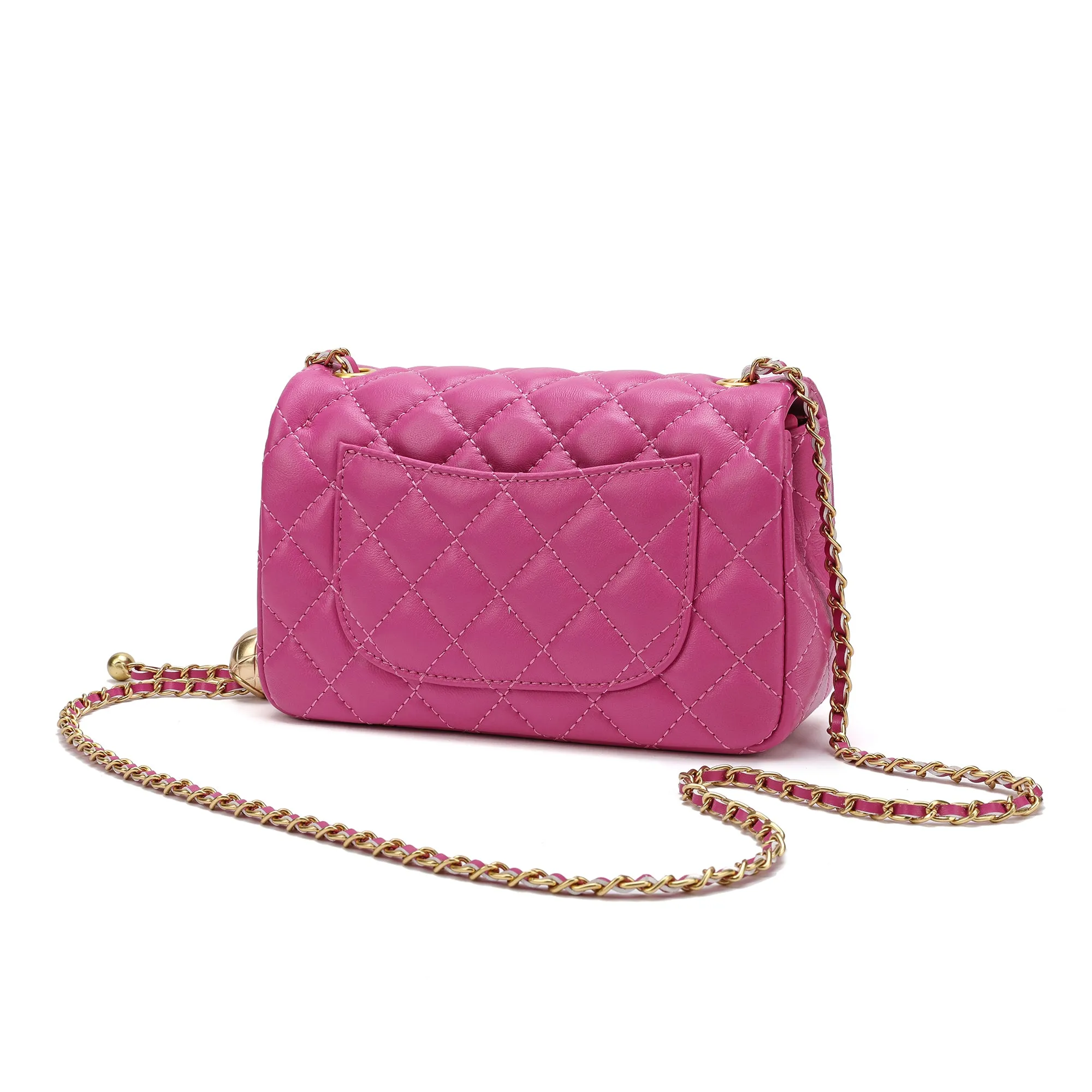 Tiffany & Fred Quilted Sheepskin Leather Crossbody Bag