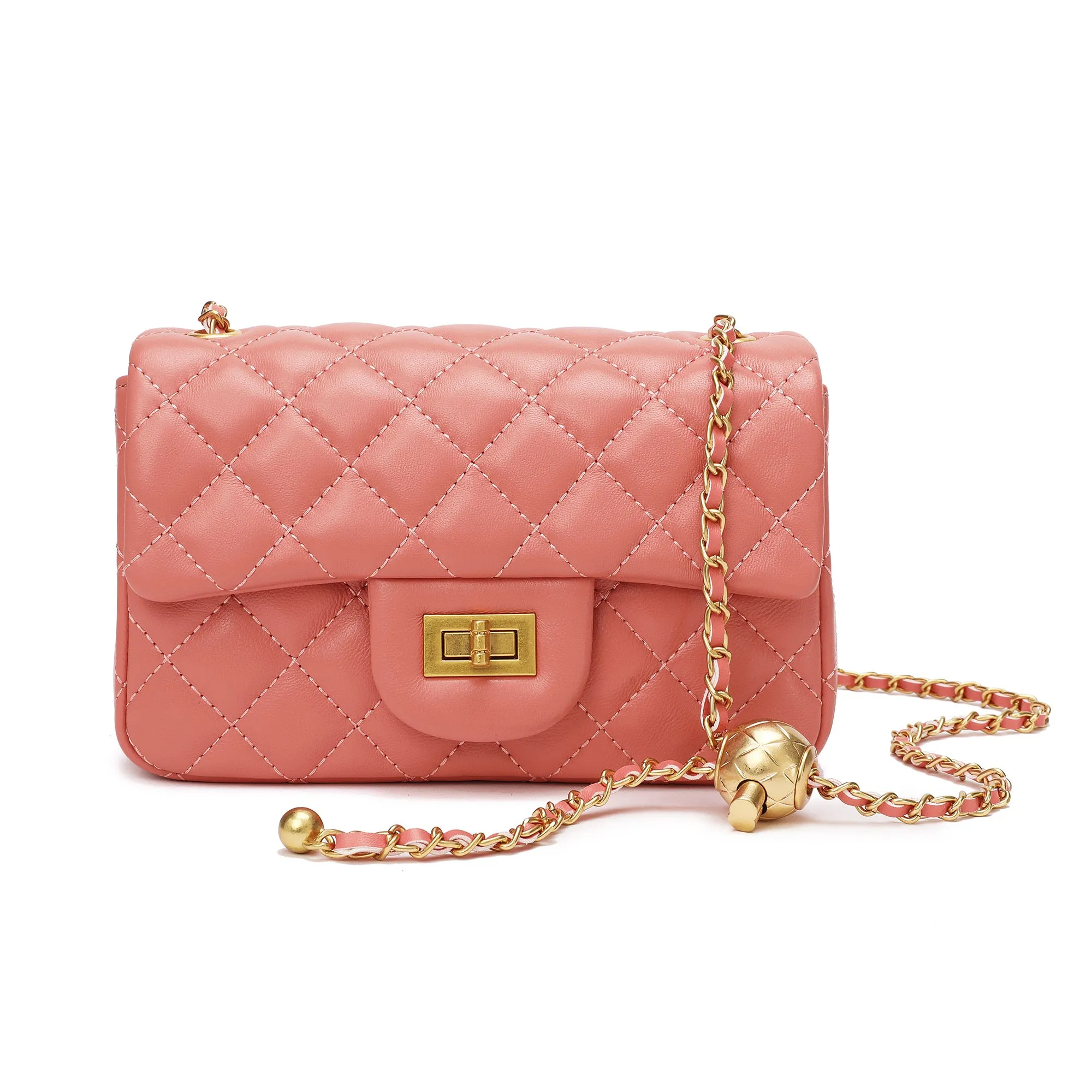 Tiffany & Fred Quilted Sheepskin Leather Crossbody Bag