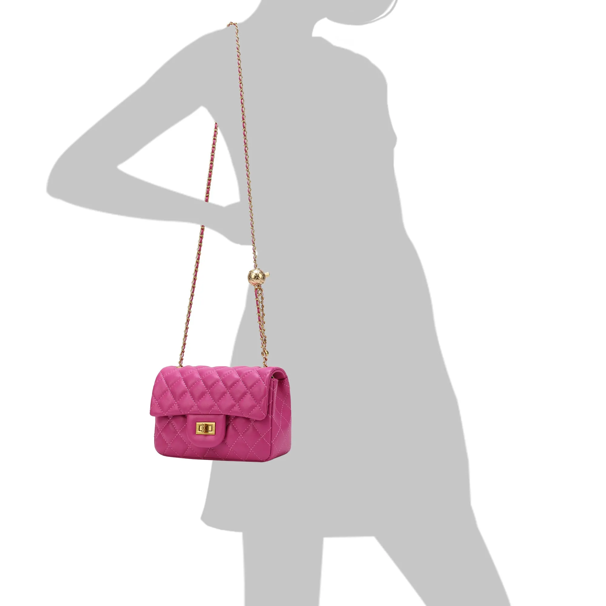 Tiffany & Fred Quilted Sheepskin Leather Crossbody Bag