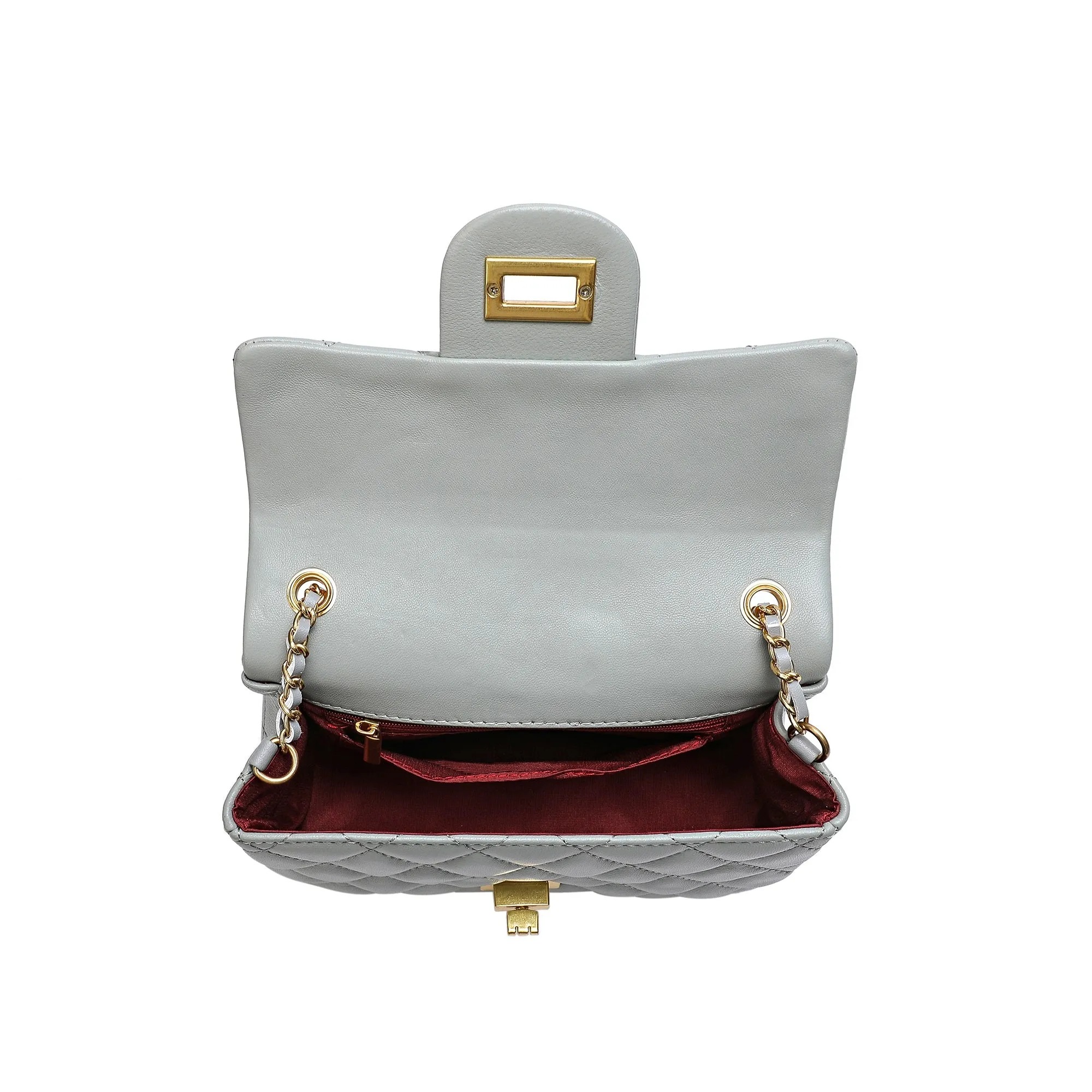 Tiffany & Fred Quilted Sheepskin Leather Crossbody Bag