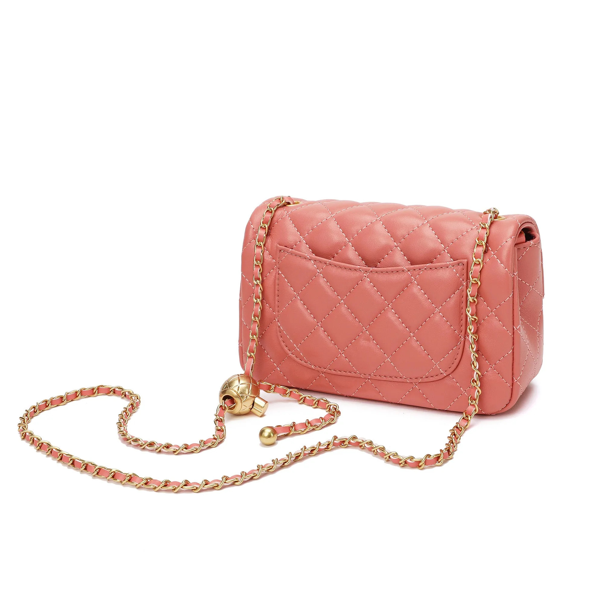 Tiffany & Fred Quilted Sheepskin Leather Crossbody Bag
