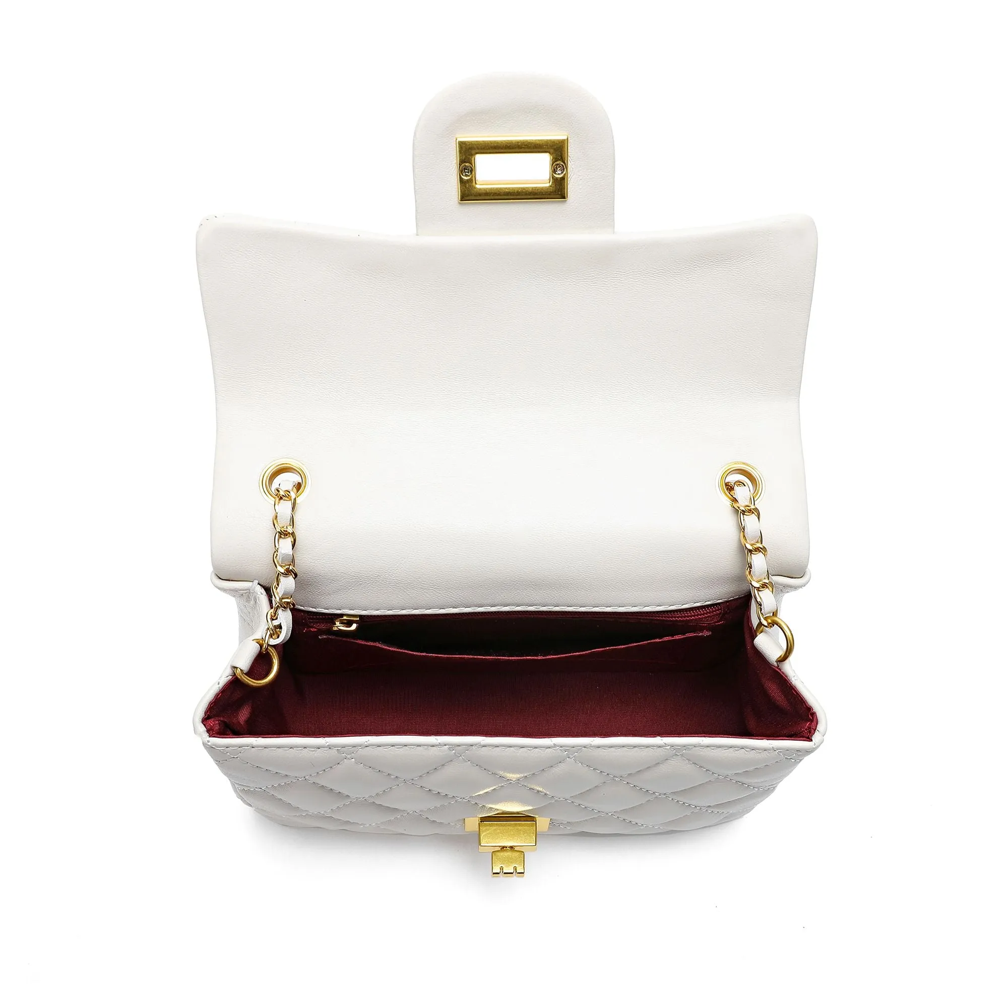Tiffany & Fred Quilted Sheepskin Leather Crossbody Bag