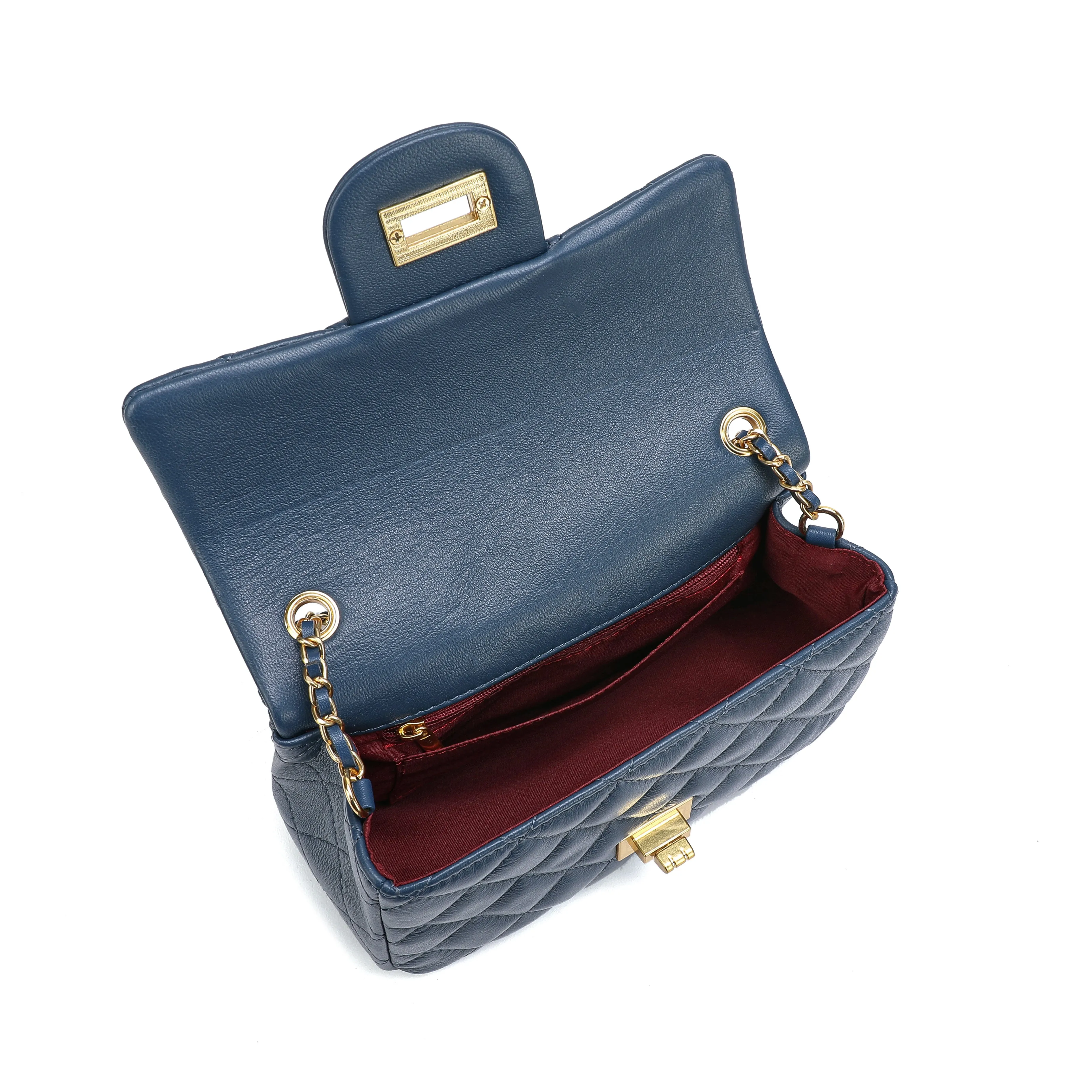 Tiffany & Fred Quilted Sheepskin Leather Crossbody Bag