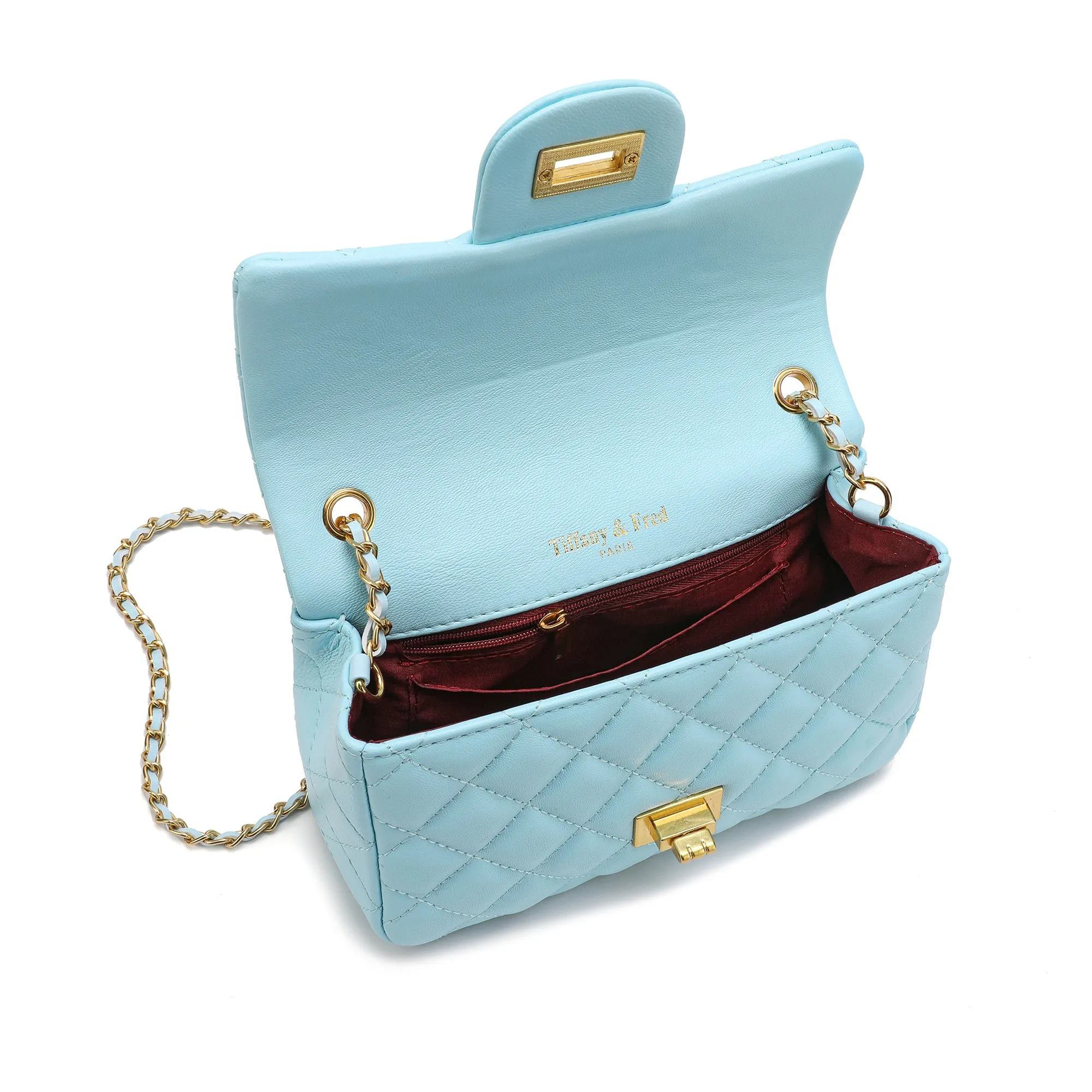 Tiffany & Fred Quilted Sheepskin Leather Crossbody Bag