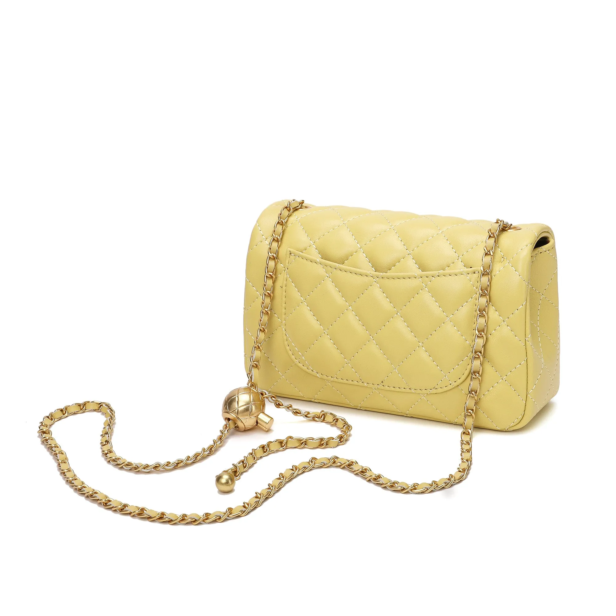 Tiffany & Fred Quilted Sheepskin Leather Crossbody Bag