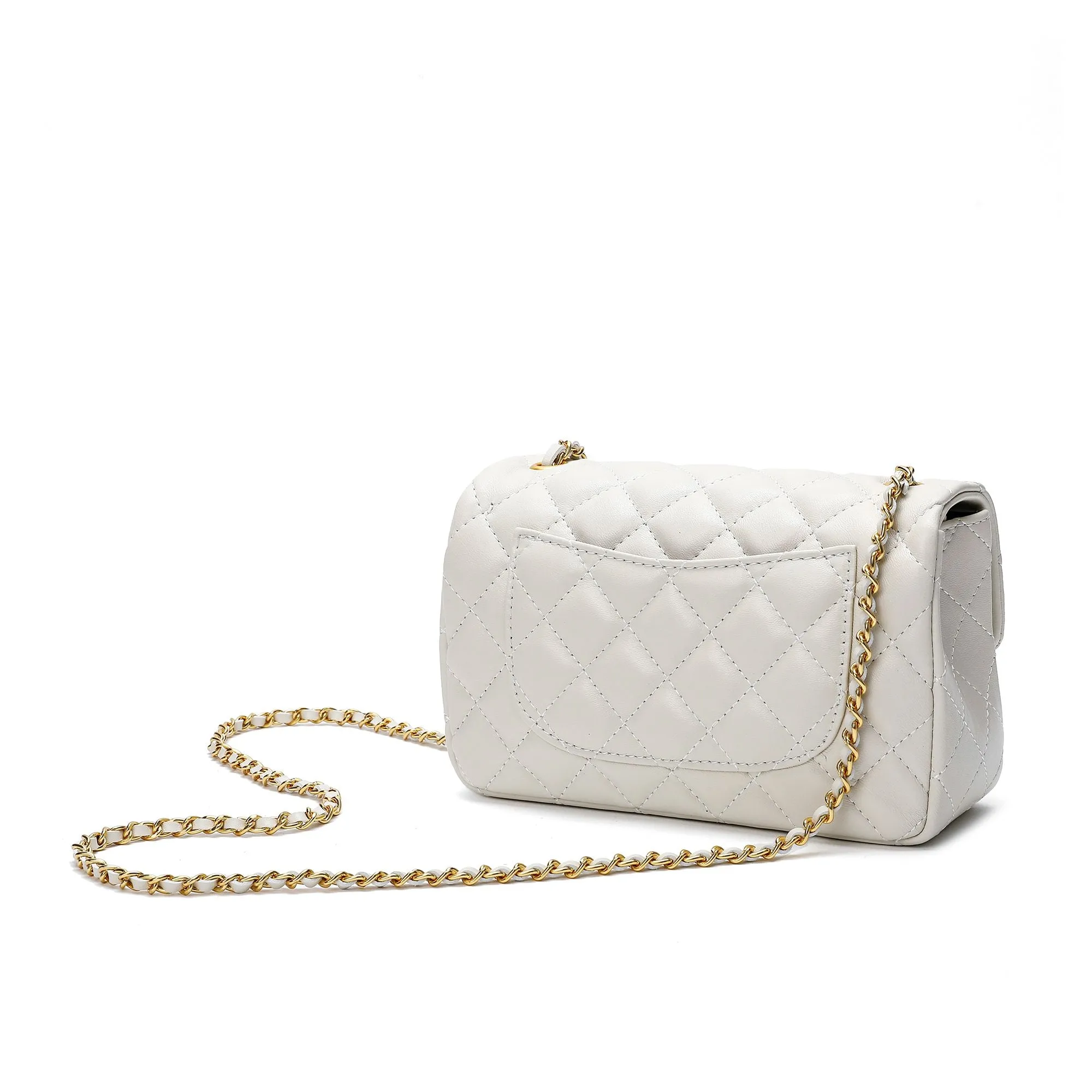 Tiffany & Fred Quilted Sheepskin Leather Crossbody Bag