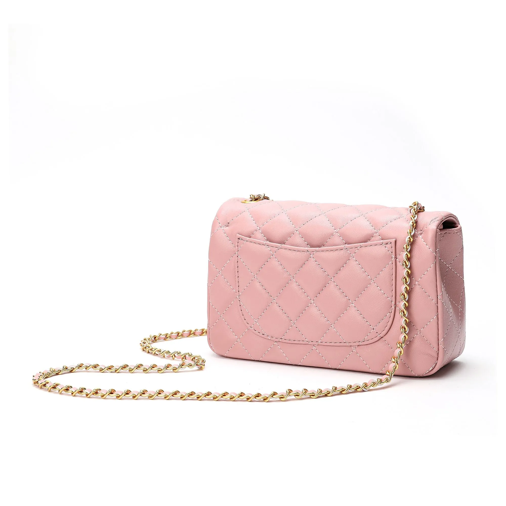 Tiffany & Fred Quilted Sheepskin Leather Crossbody Bag