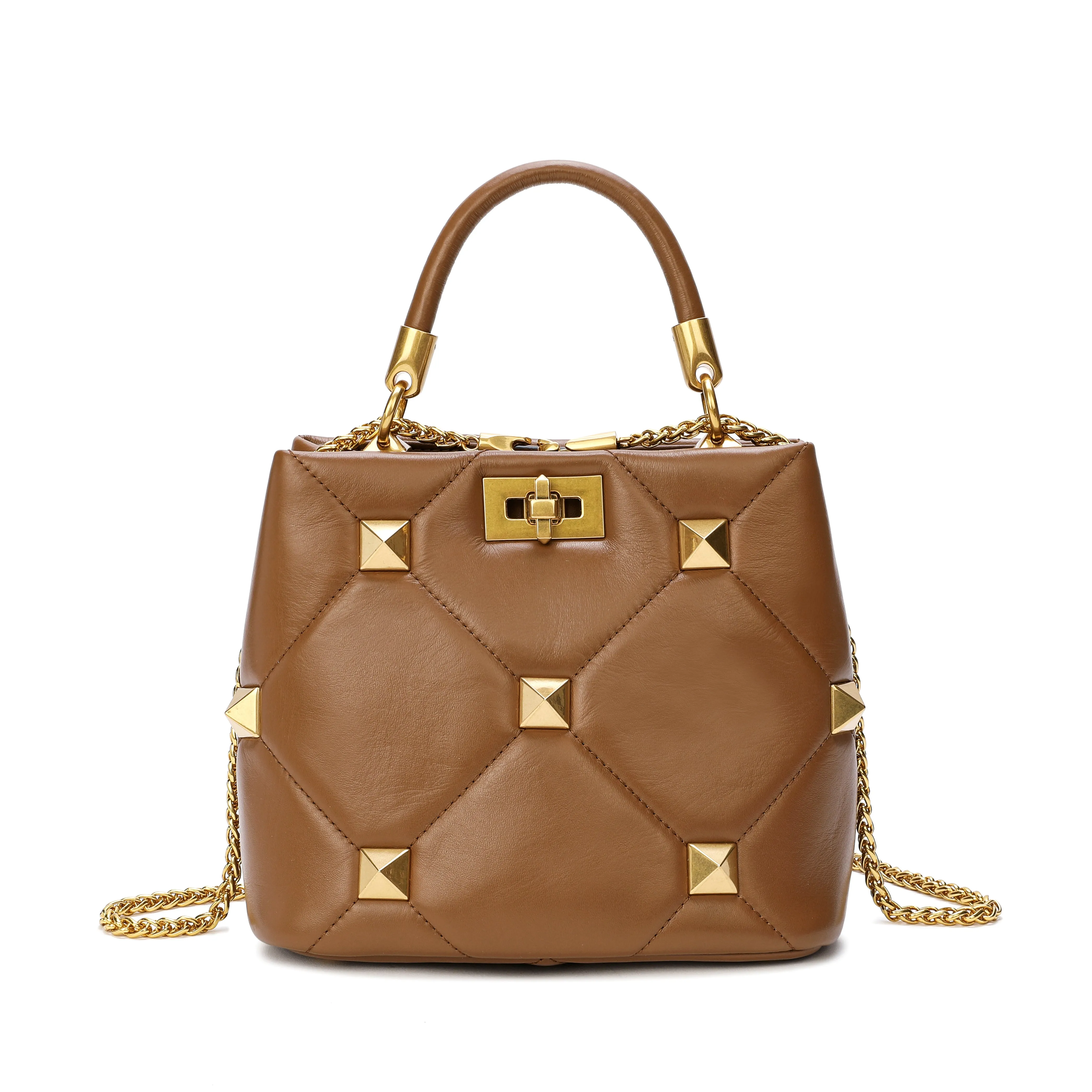 Tiffany & Fred Quilted Sheepskin Leather Crossbody/Shoulder Bag