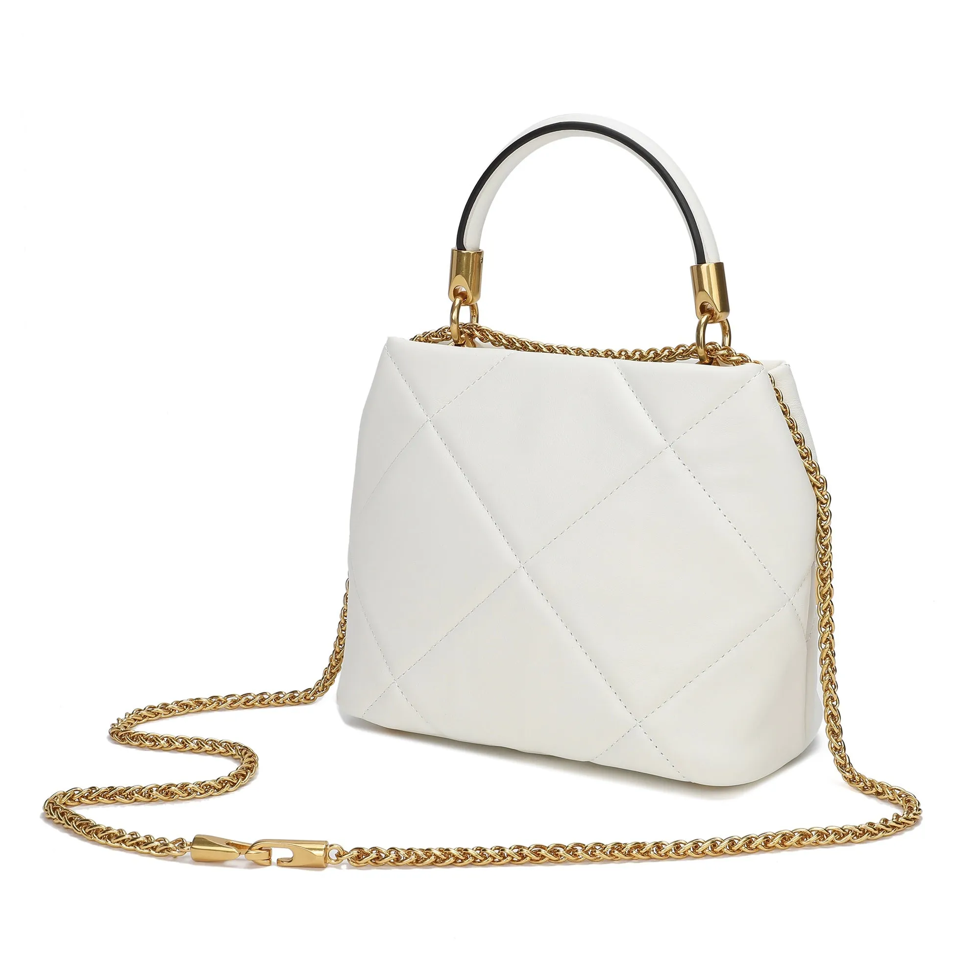 Tiffany & Fred Quilted Sheepskin Leather Crossbody/Shoulder Bag
