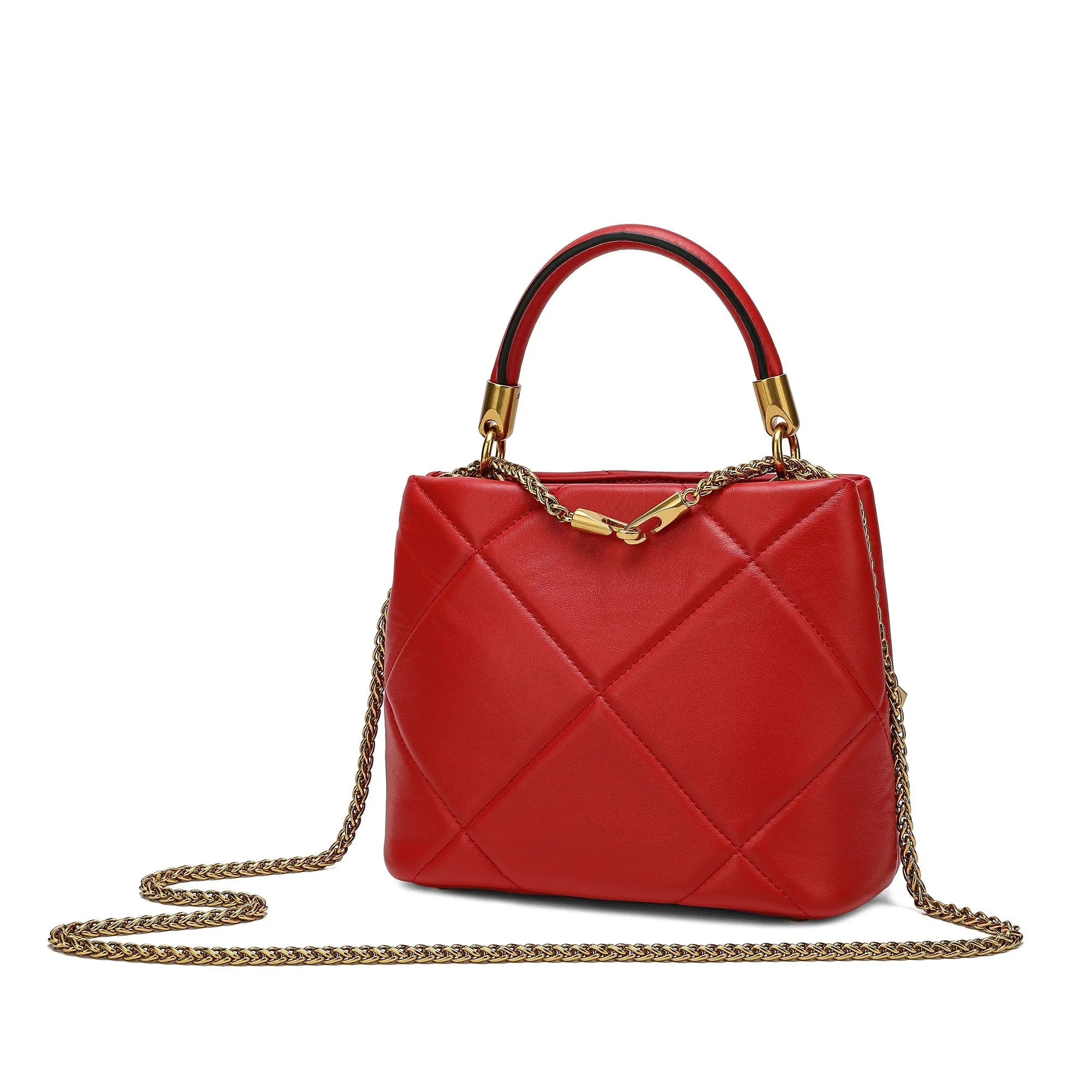 Tiffany & Fred Quilted Sheepskin Leather Crossbody/Shoulder Bag