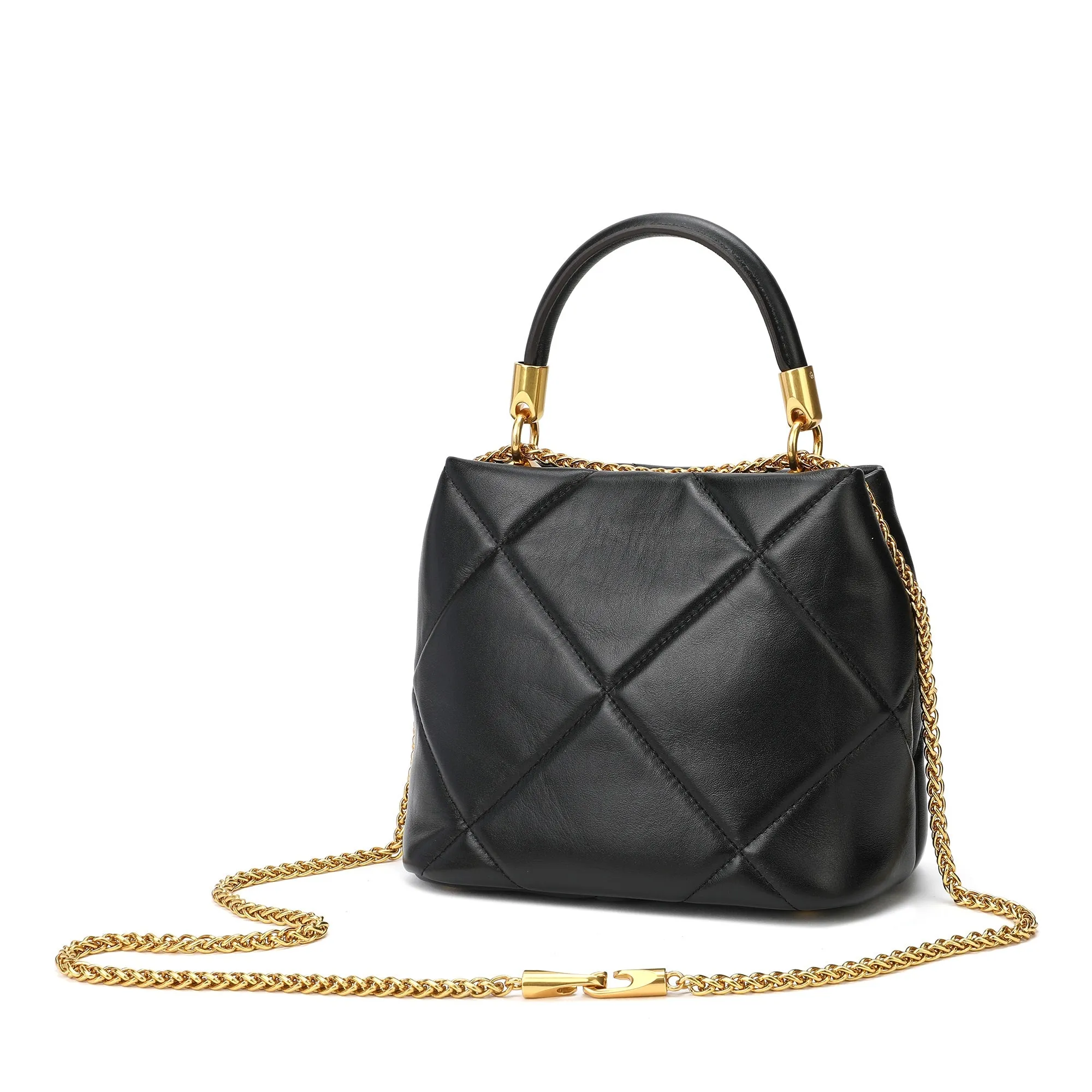 Tiffany & Fred Quilted Sheepskin Leather Crossbody/Shoulder Bag