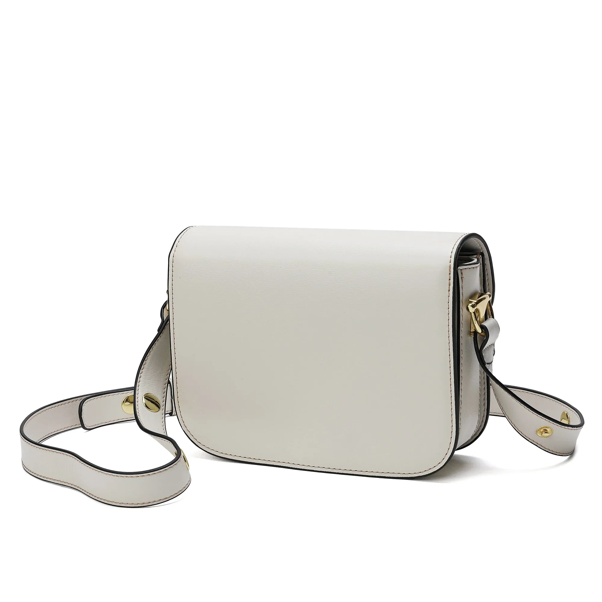 Tiffany & Fred Top-Grain Leather Foldover Messenger/Shoulder Bag