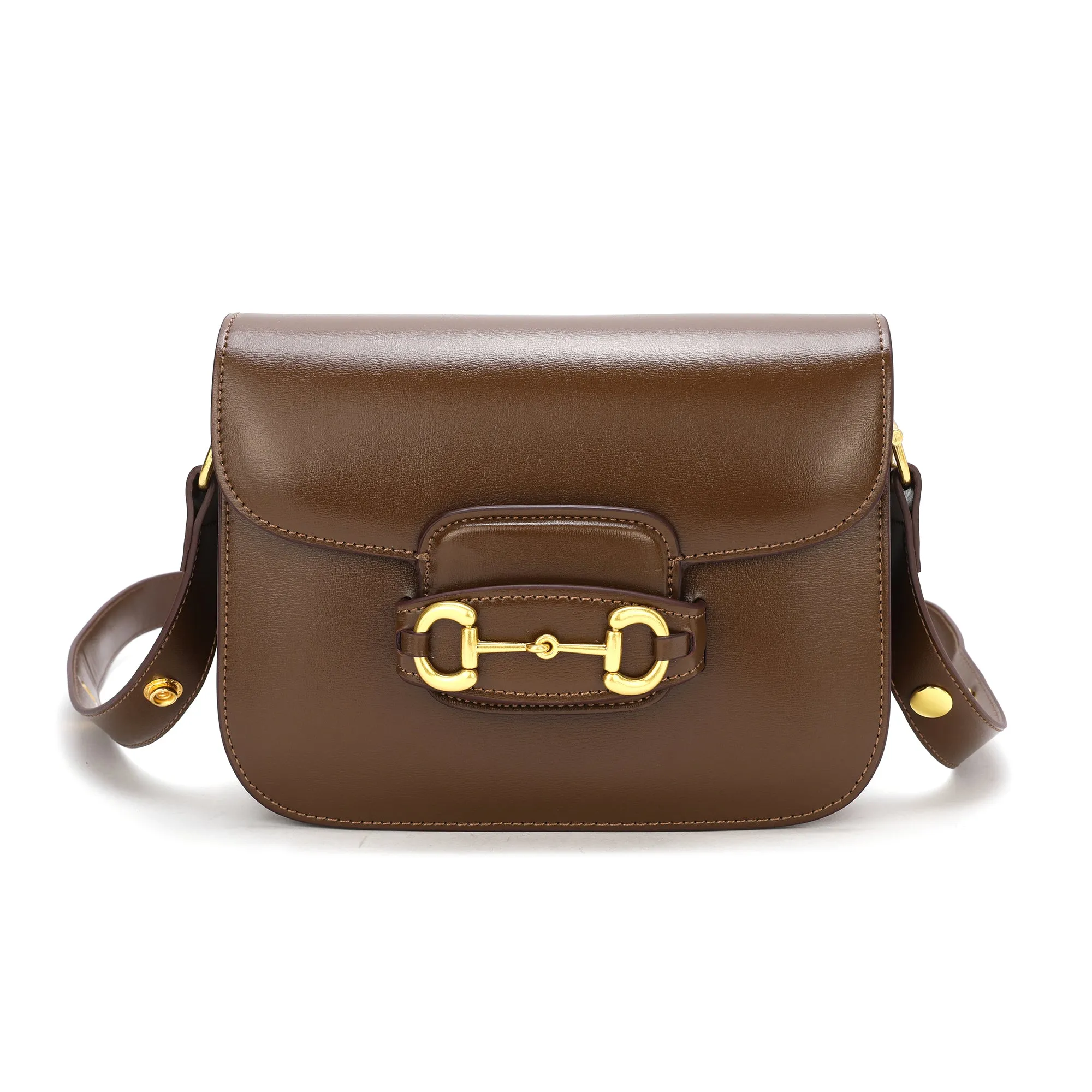 Tiffany & Fred Top-Grain Leather Foldover Messenger/Shoulder Bag