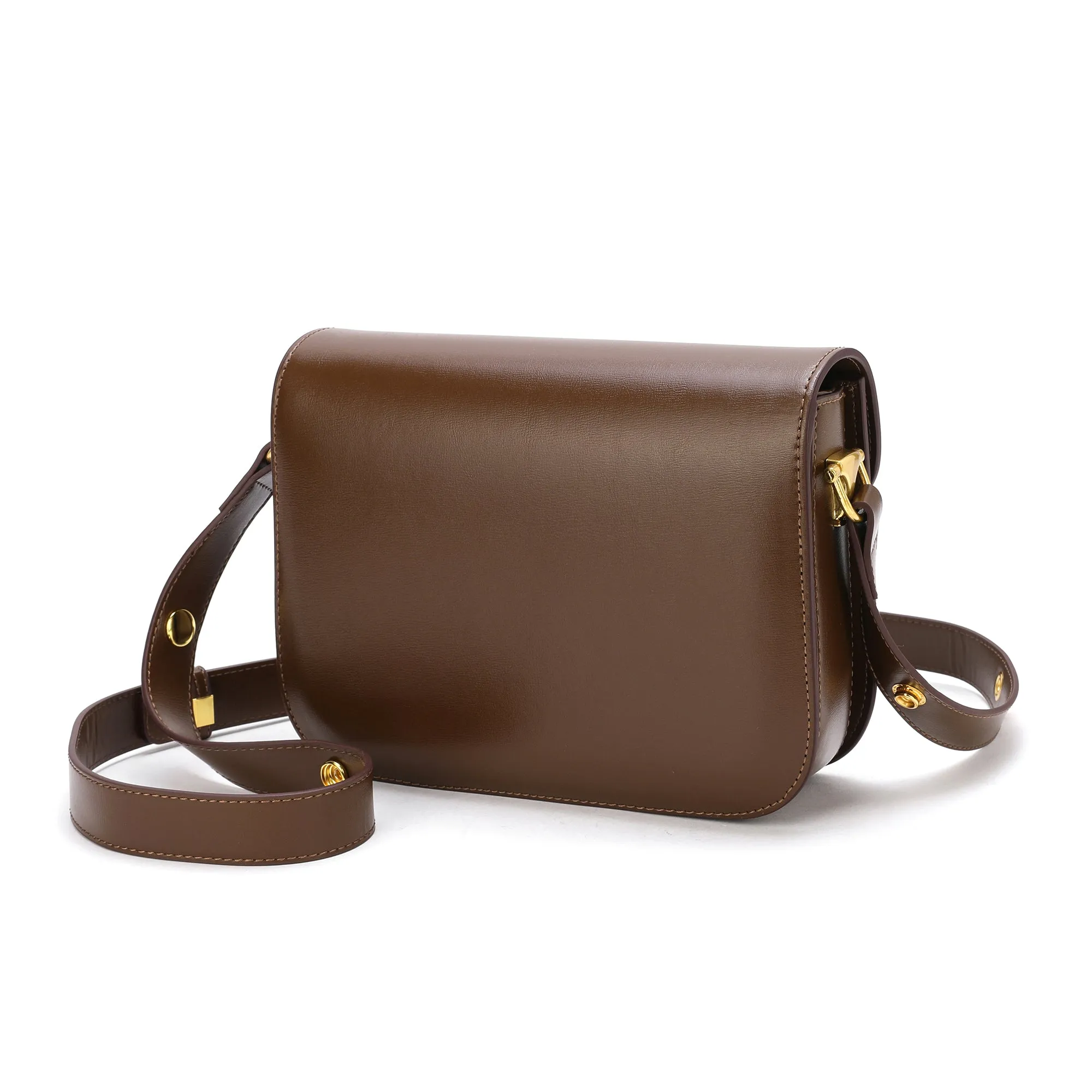 Tiffany & Fred Top-Grain Leather Foldover Messenger/Shoulder Bag
