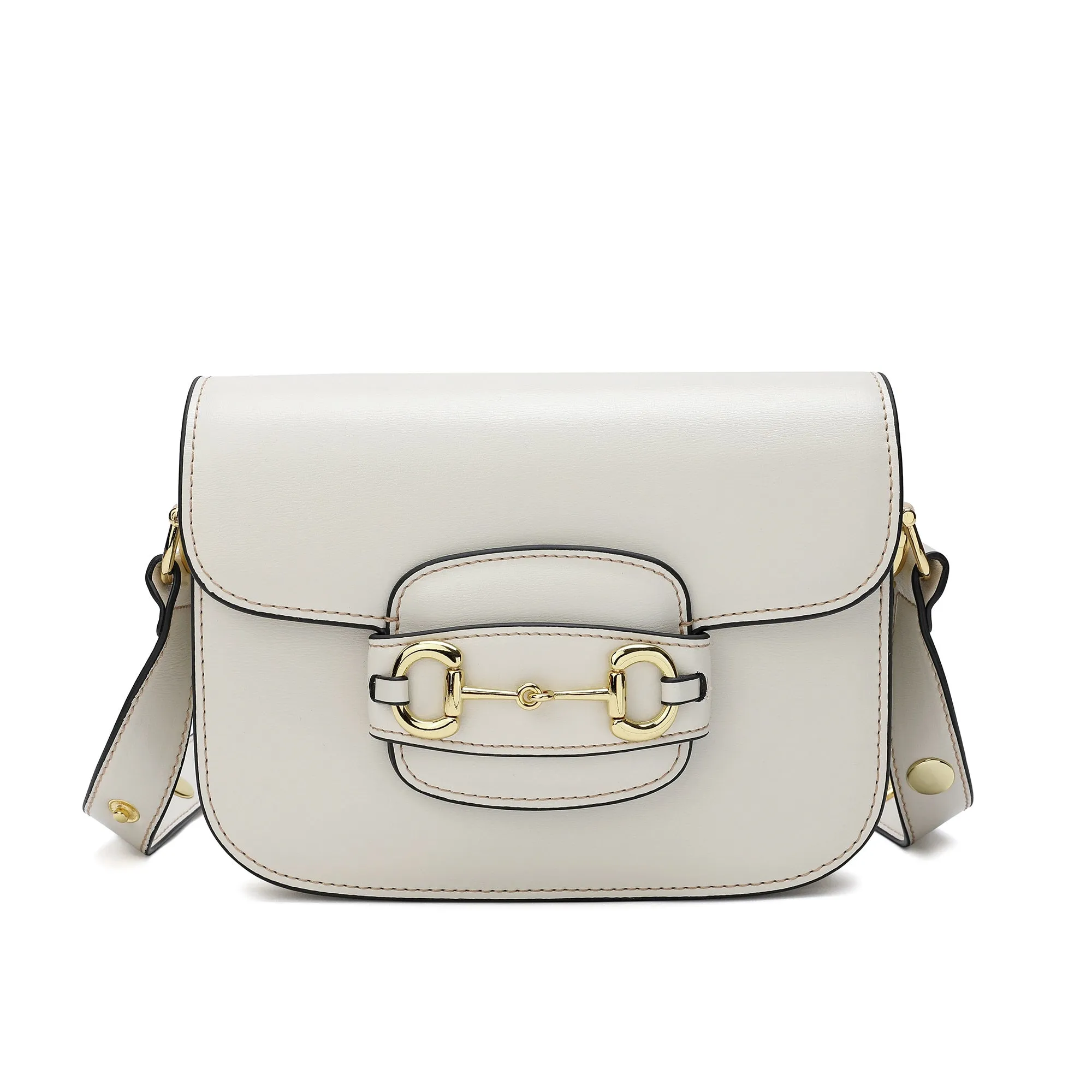 Tiffany & Fred Top-Grain Leather Foldover Messenger/Shoulder Bag