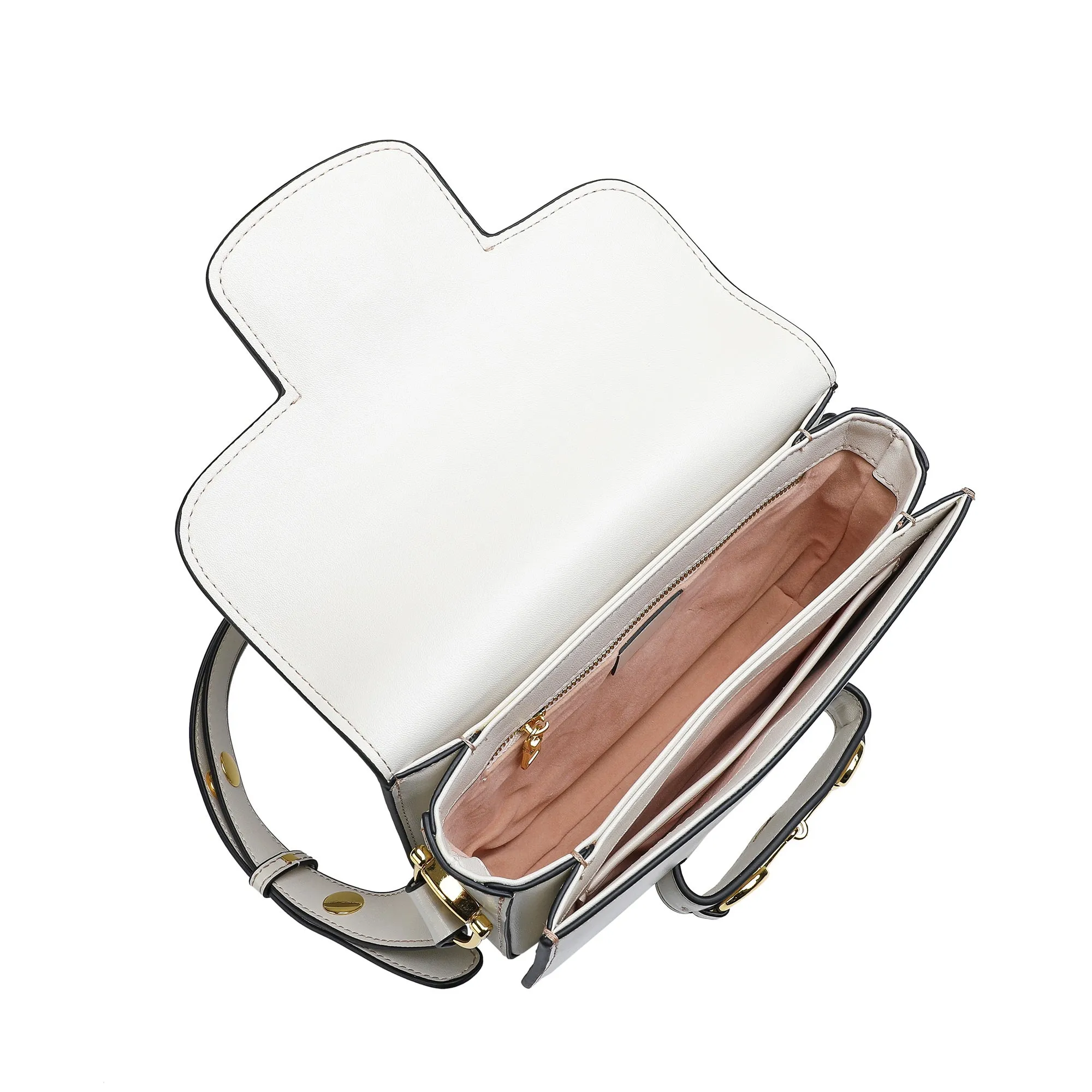 Tiffany & Fred Top-Grain Leather Foldover Messenger/Shoulder Bag