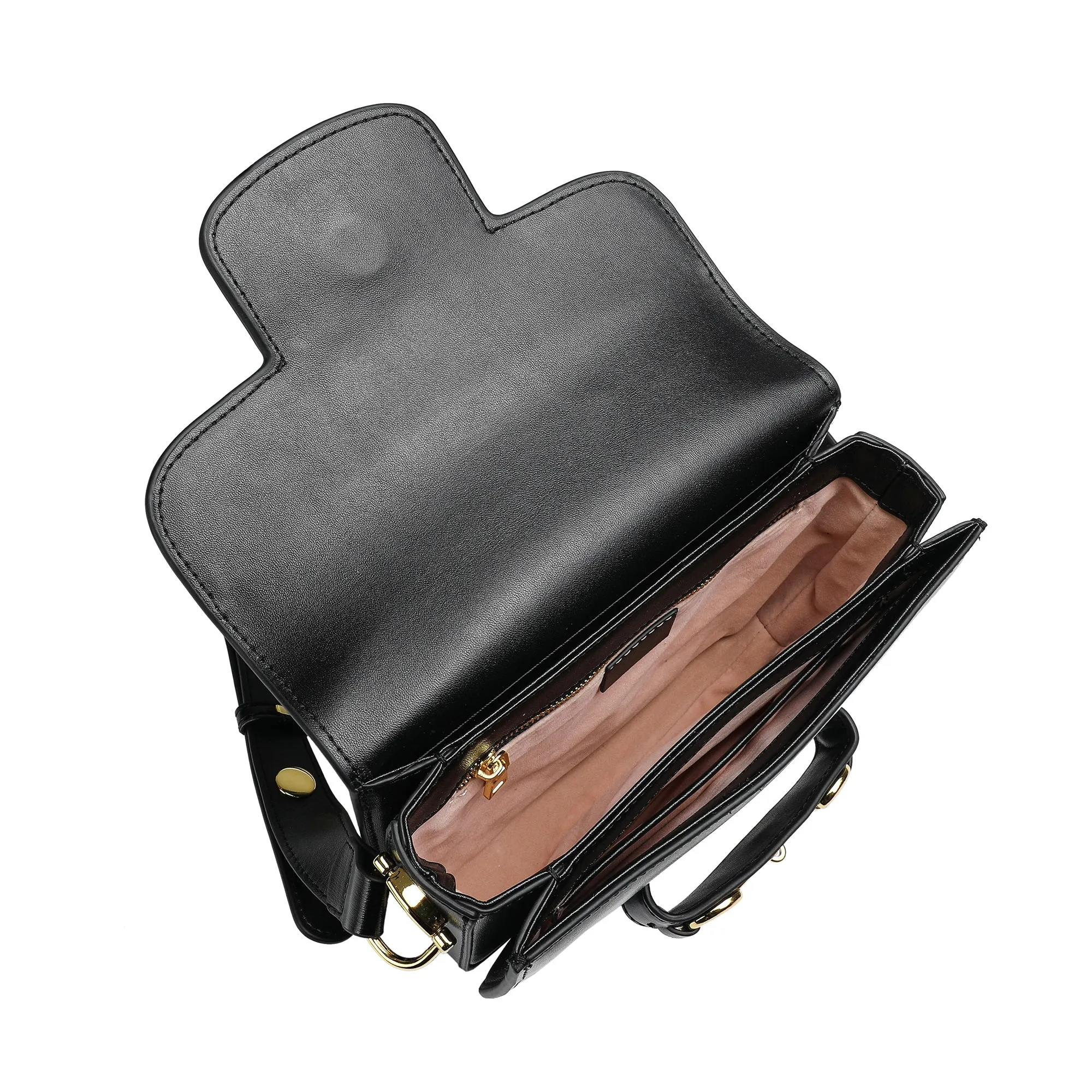 Tiffany & Fred Top-Grain Leather Foldover Messenger/Shoulder Bag