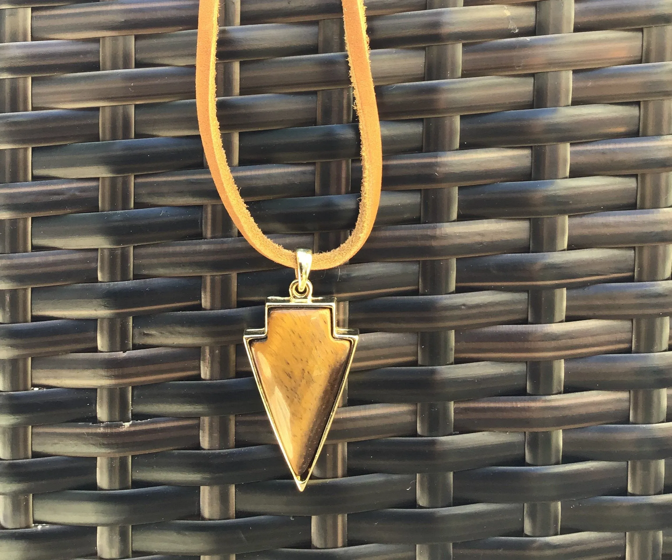 Tiger Eye Arrow Necklace