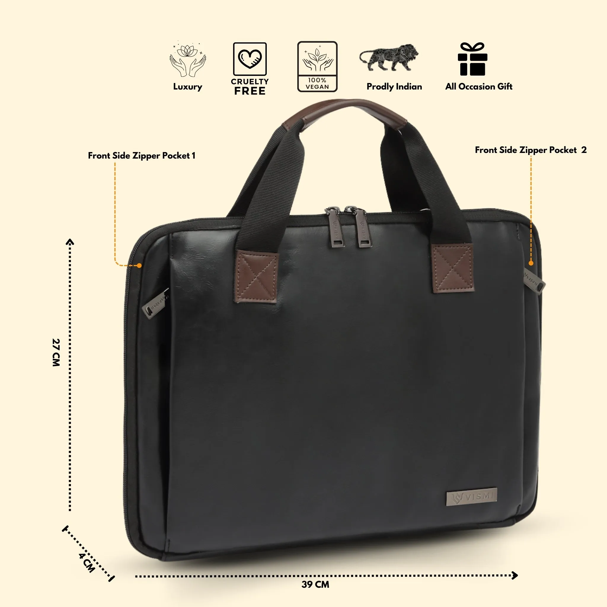 Timeless Unity Laptop Messenger Bag - Black