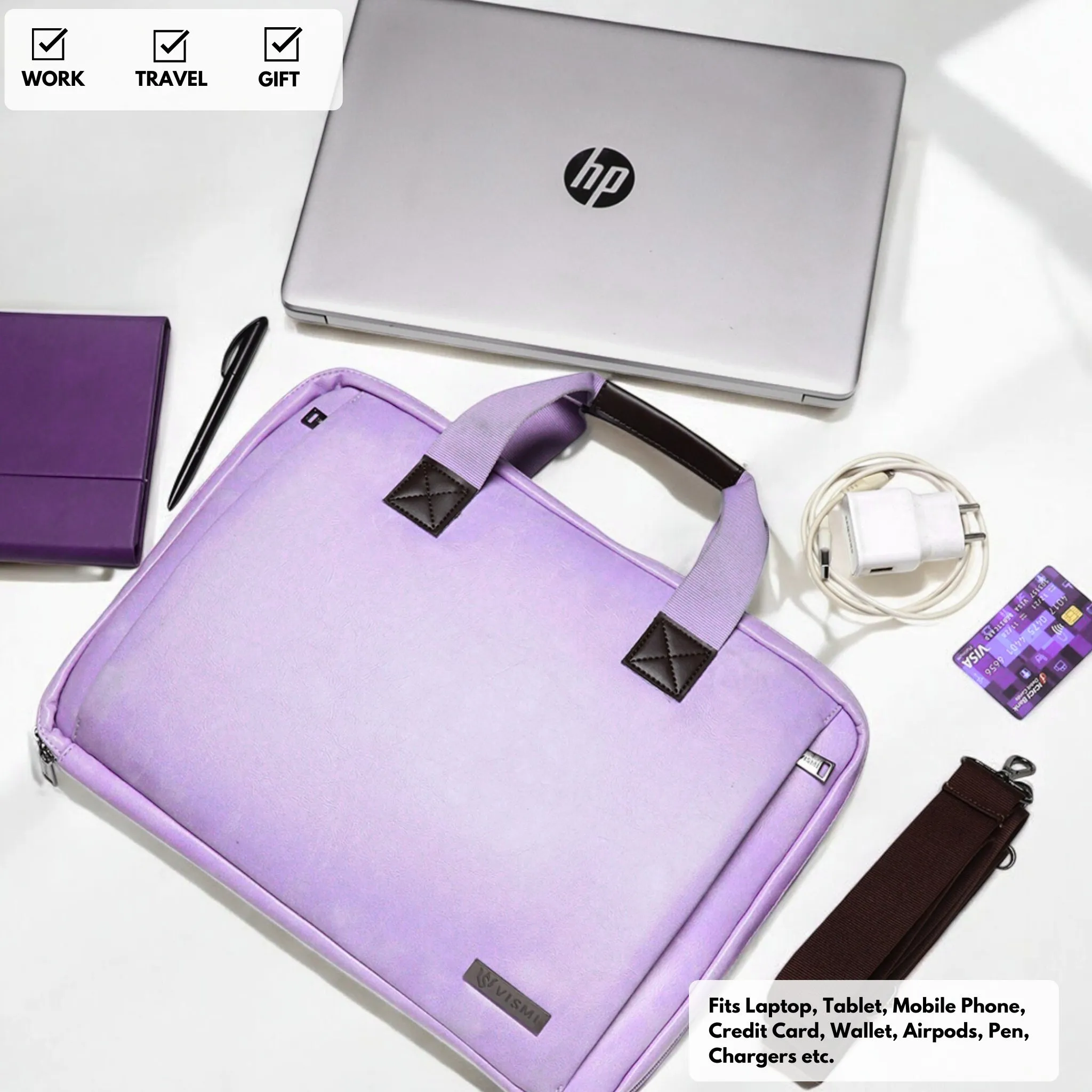Timeless Unity Laptop Messenger Bag - Lavender