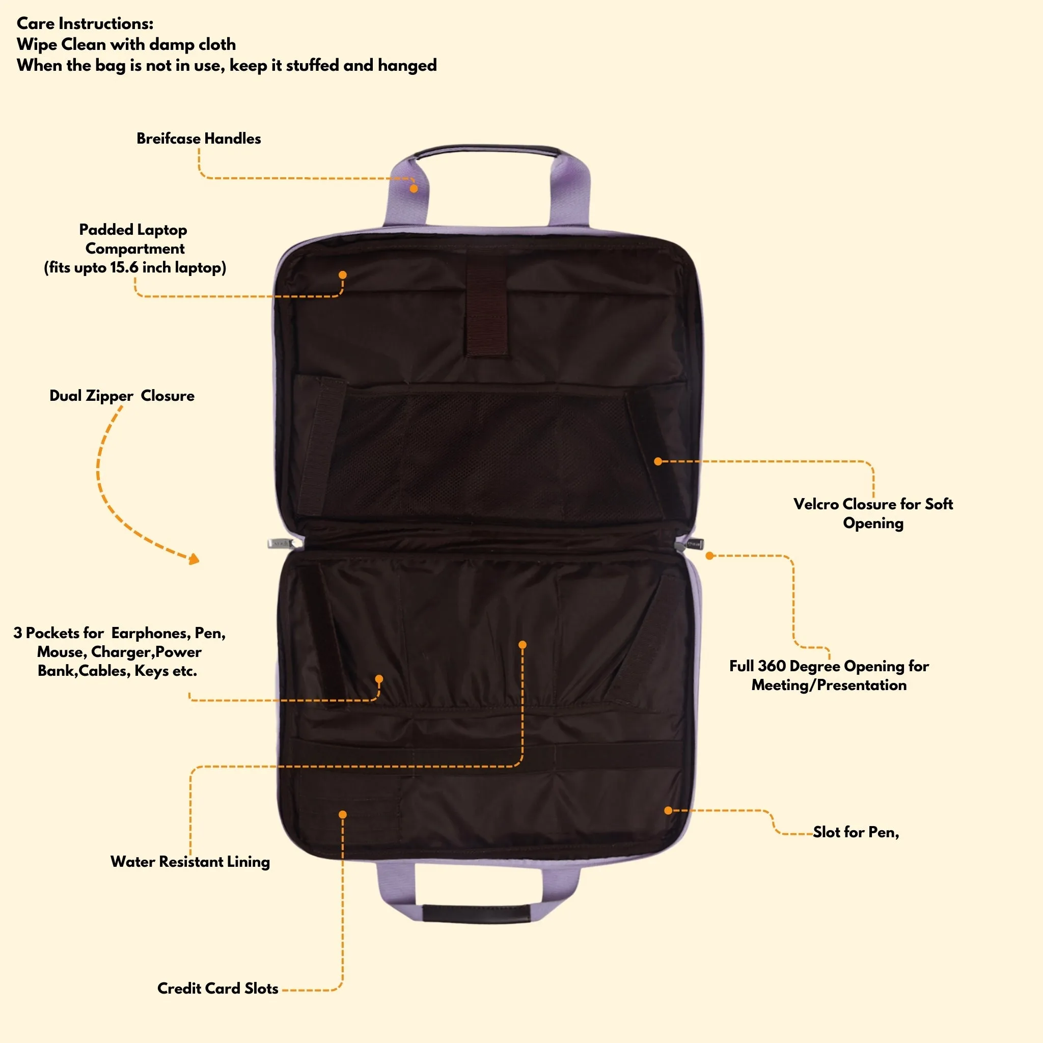 Timeless Unity Laptop Messenger Bag - Lavender