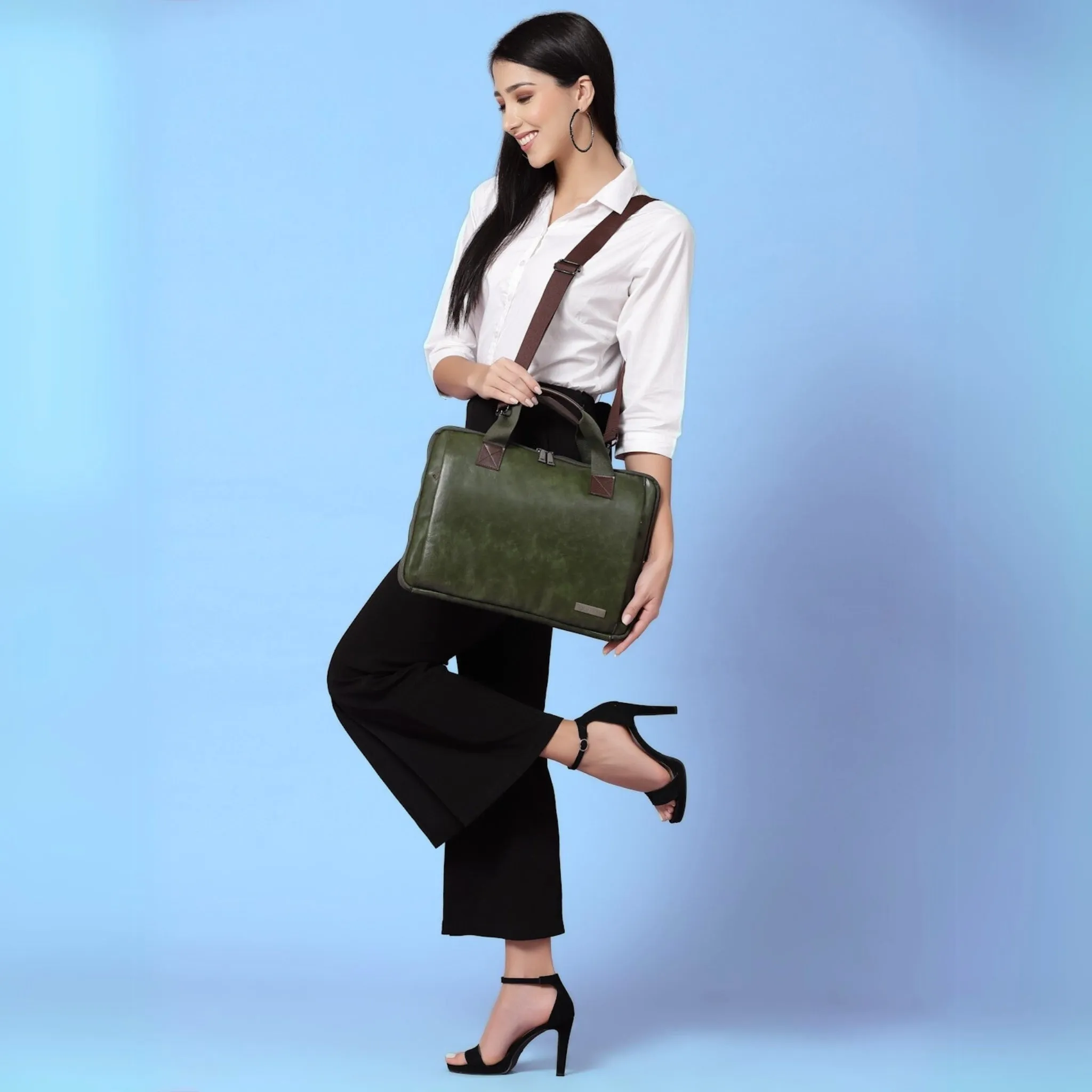 Timeless Unity Laptop Messenger Bag - Olive Green