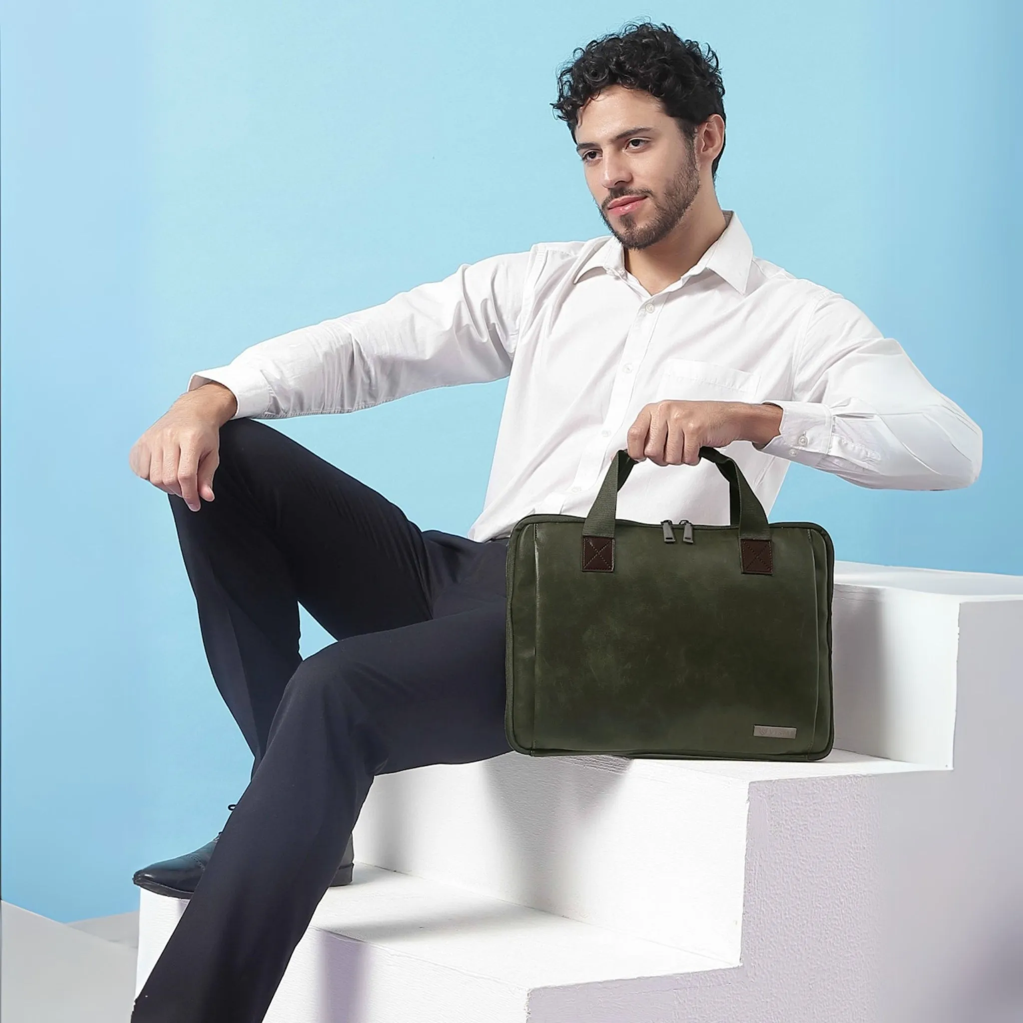 Timeless Unity Laptop Messenger Bag - Olive Green