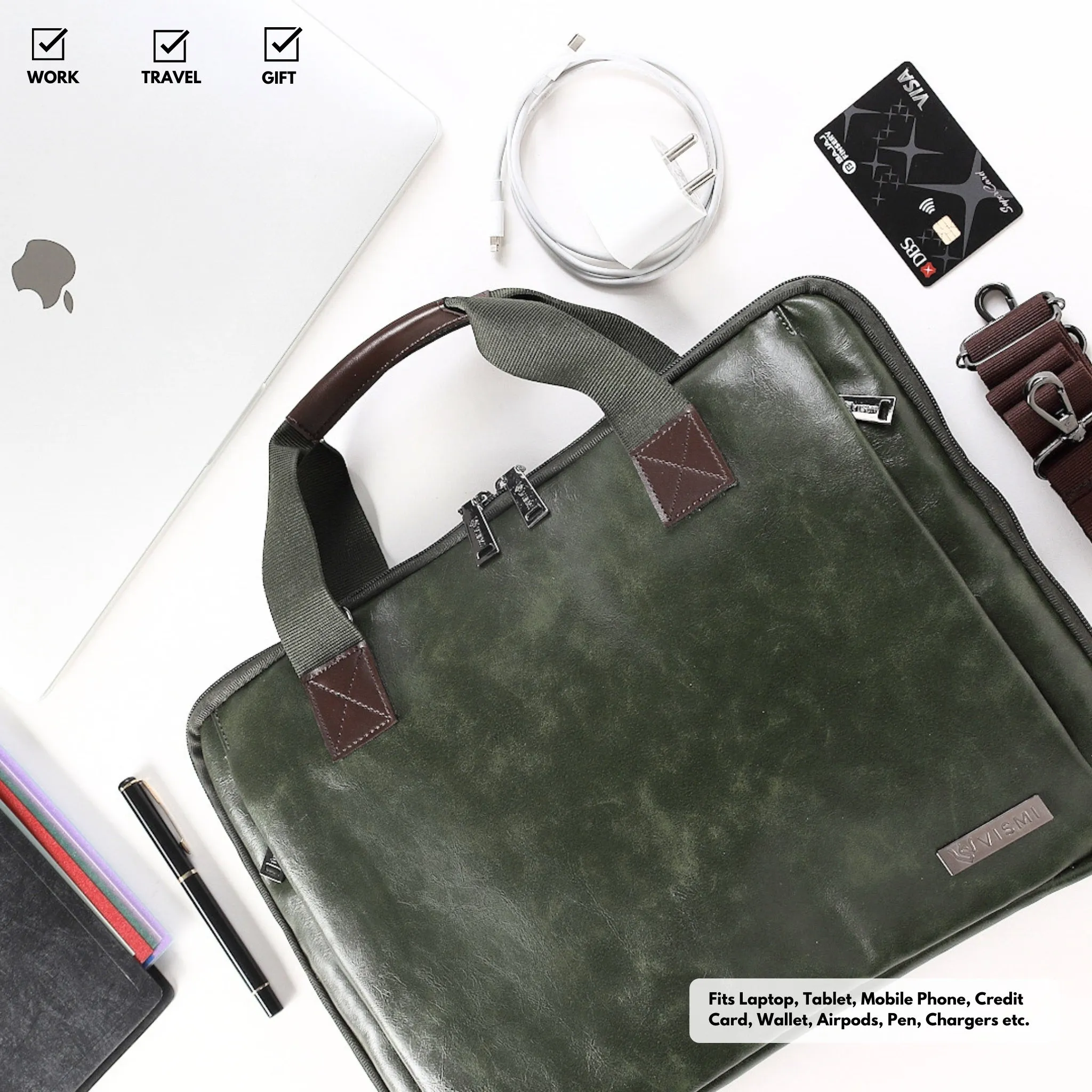 Timeless Unity Laptop Messenger Bag - Olive Green