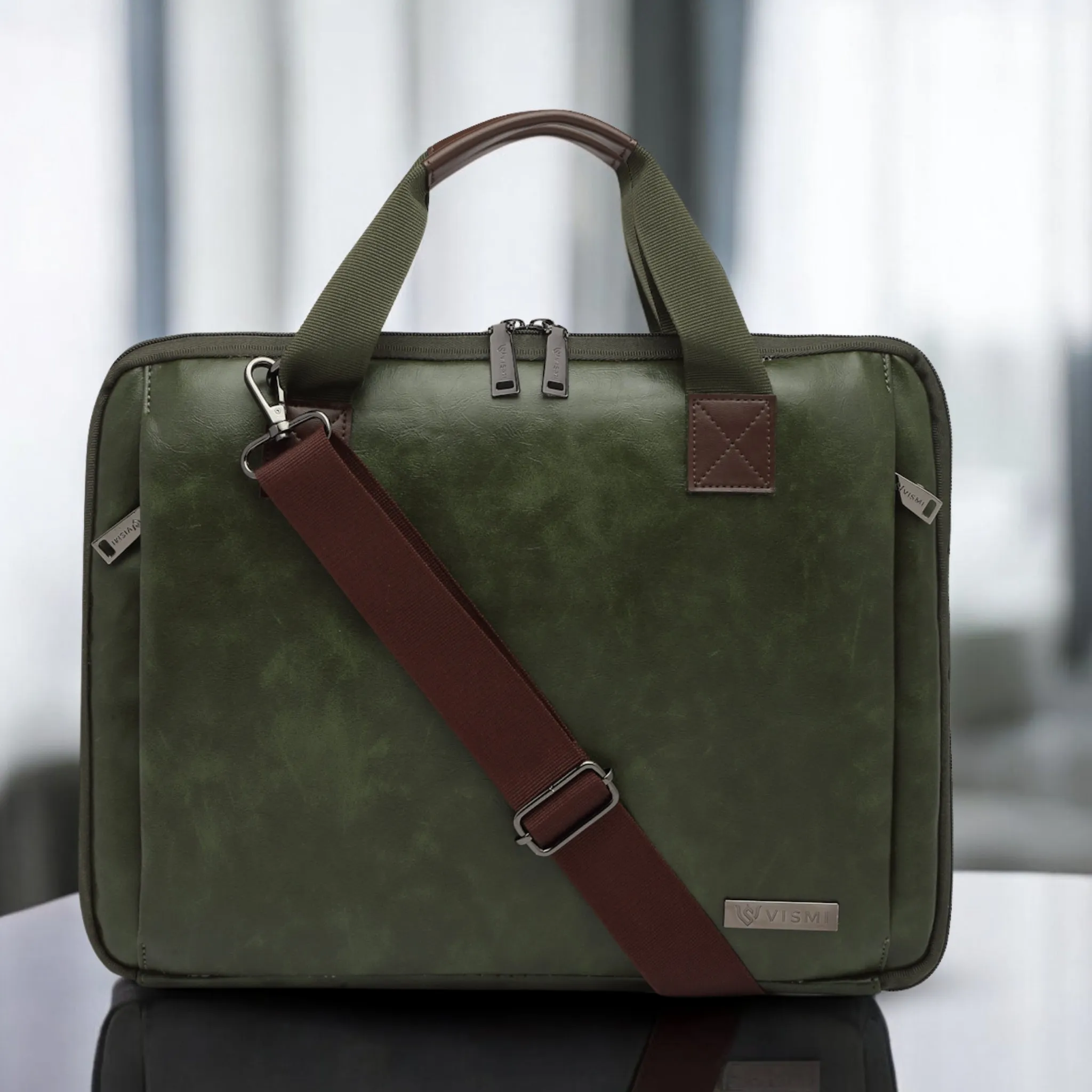 Timeless Unity Laptop Messenger Bag - Olive Green