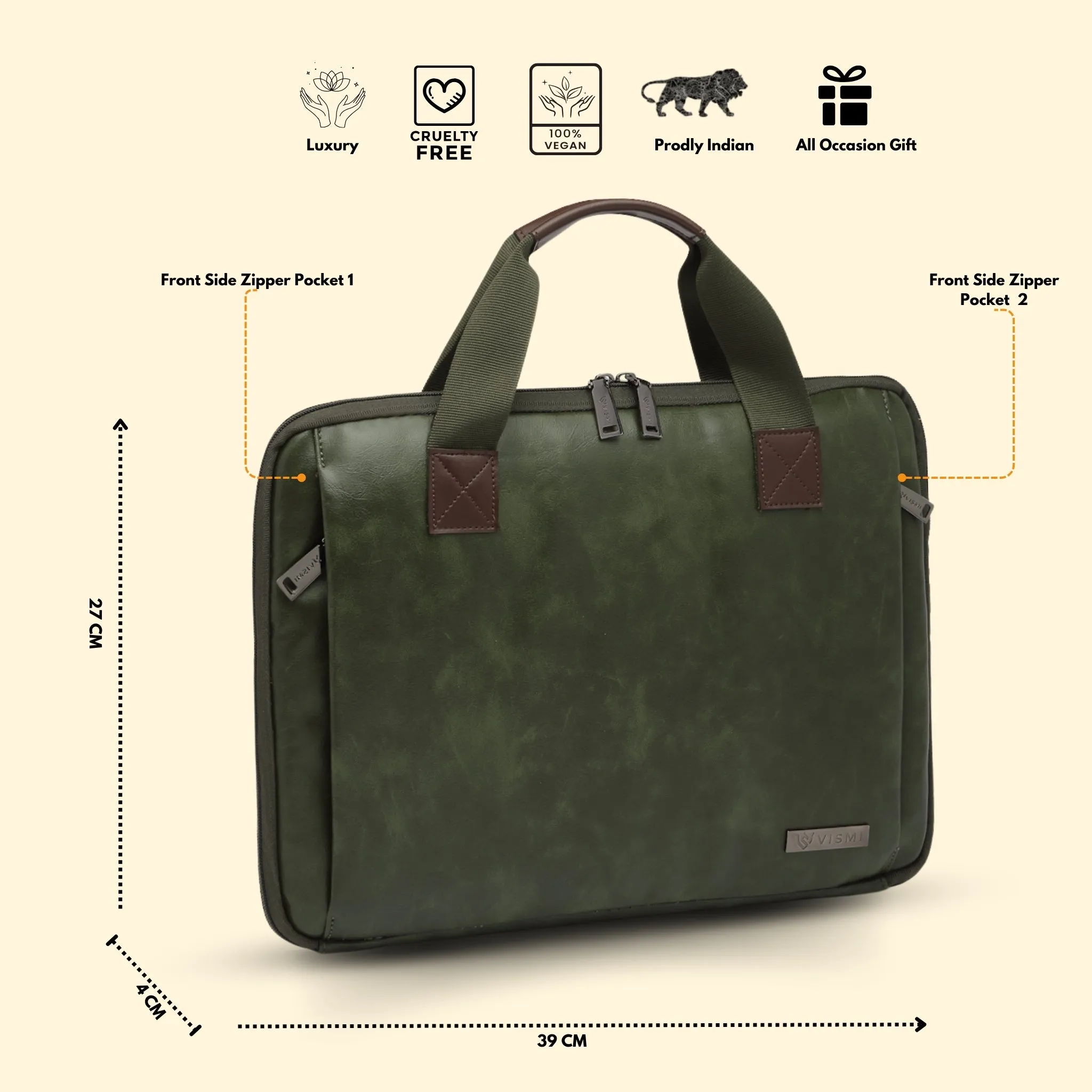 Timeless Unity Laptop Messenger Bag - Olive Green