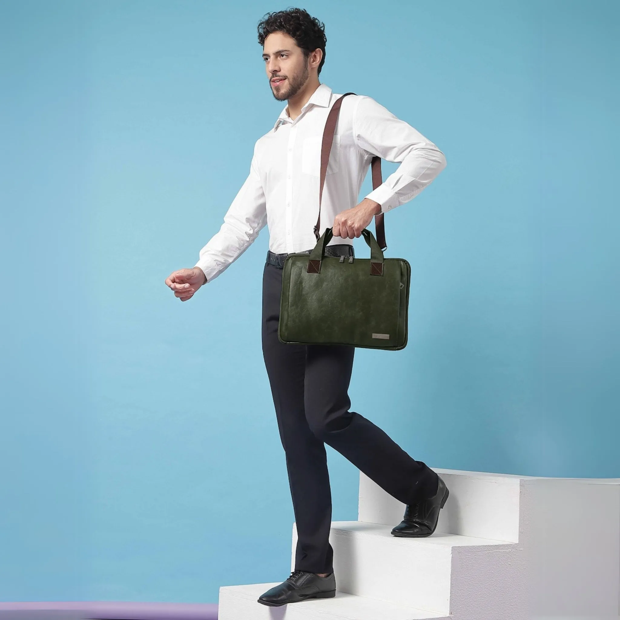 Timeless Unity Laptop Messenger Bag - Olive Green