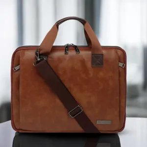 Timeless Unity Laptop Messenger Bag - Tan