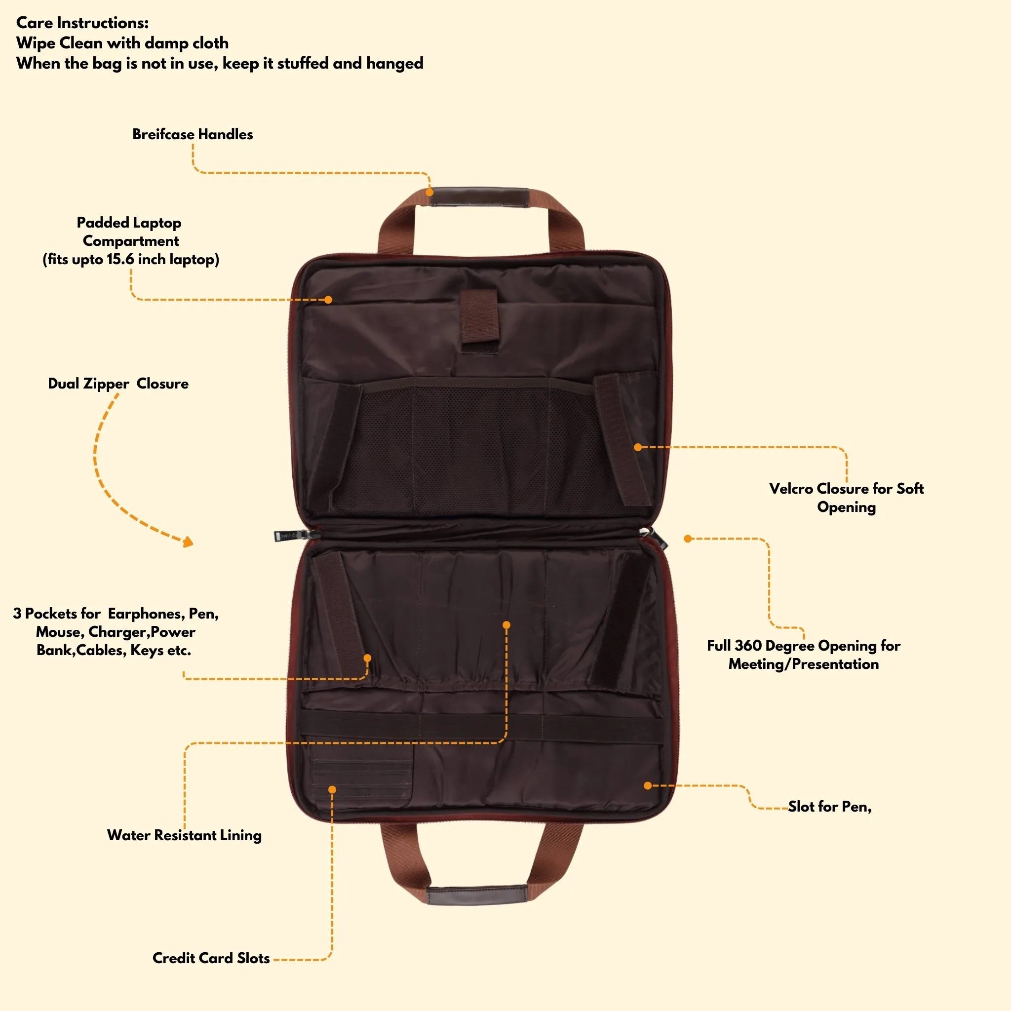 Timeless Unity Laptop Messenger Bag - Tan