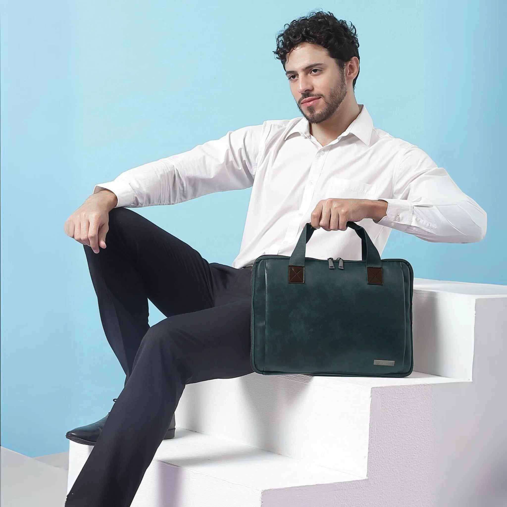 Timeless Unity Laptop Messenger Bag - Teal Blue