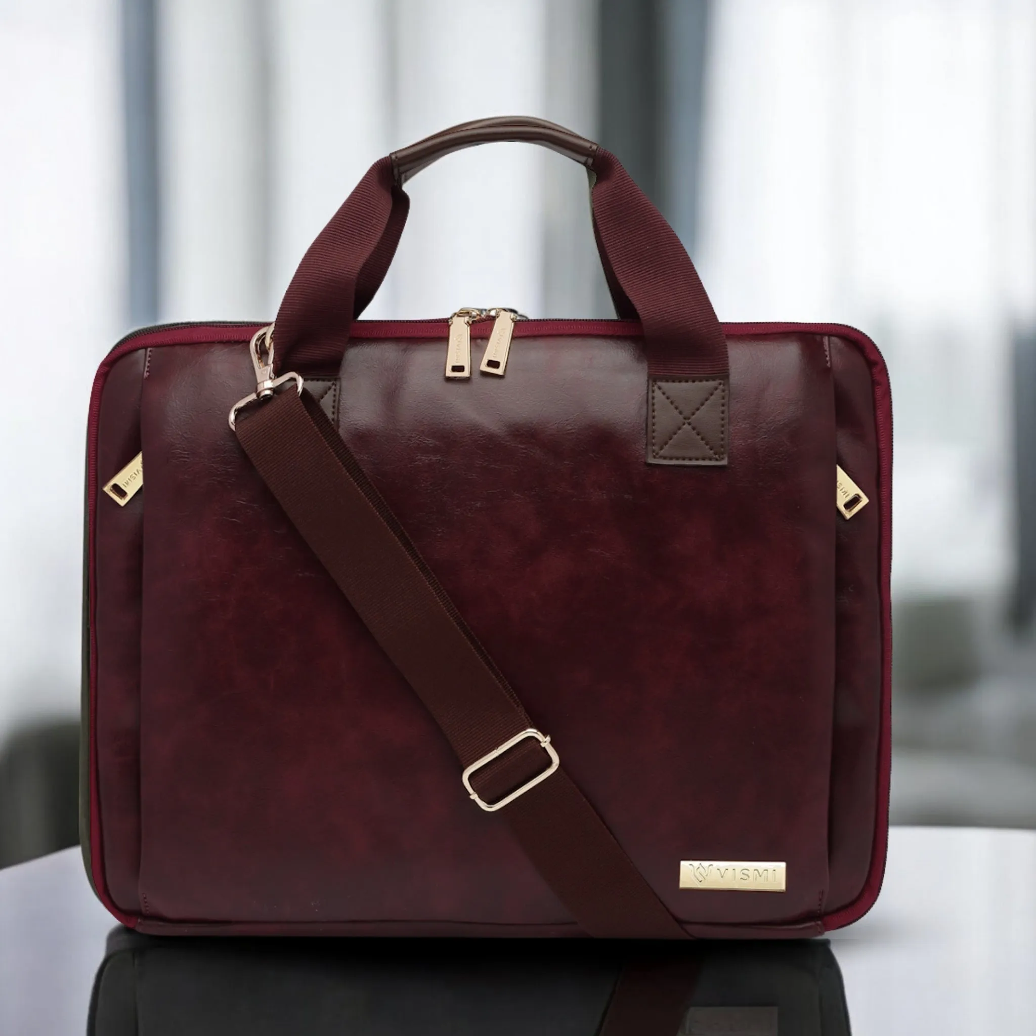 Timeless Unity Laptop Messenger Bag - Wine