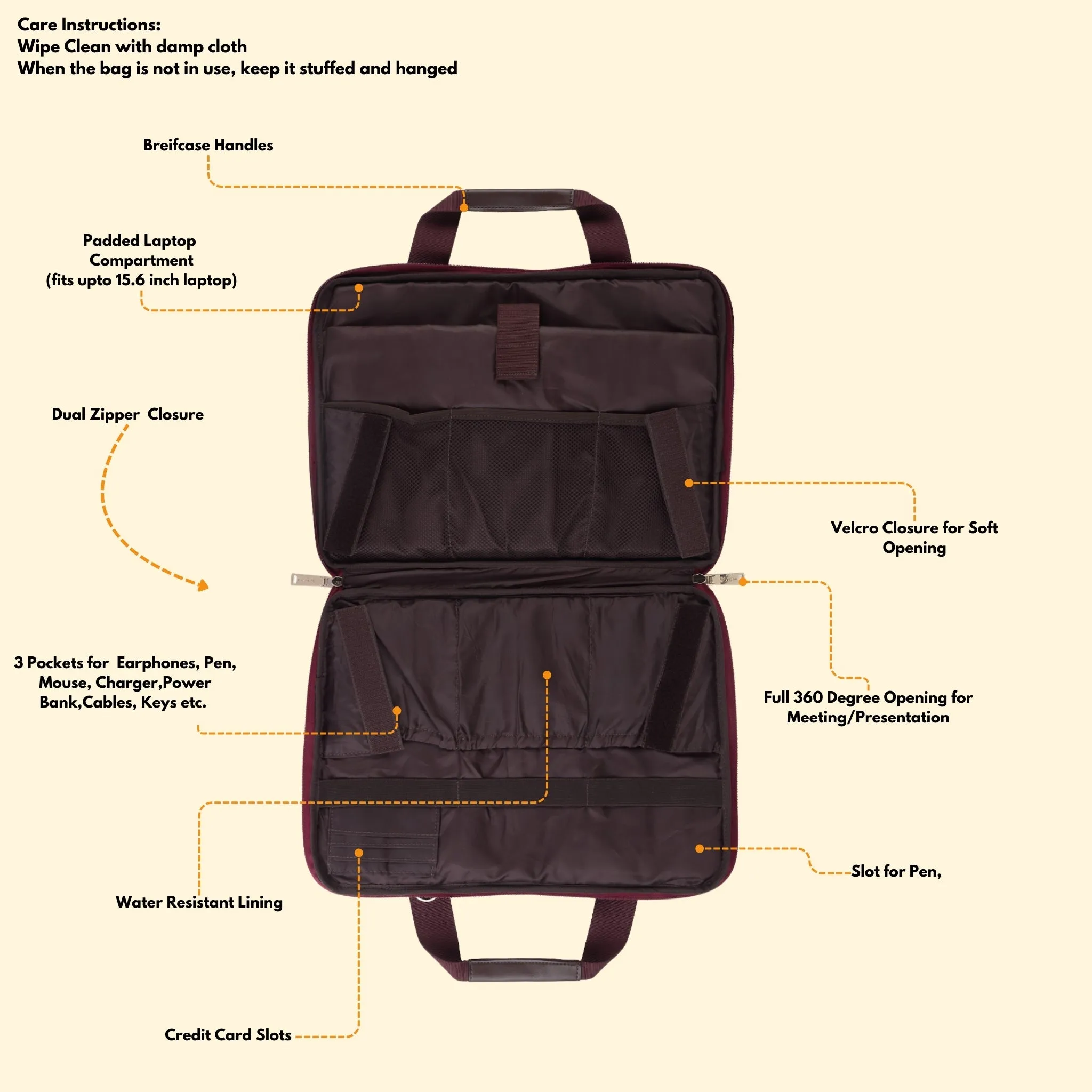 Timeless Unity Laptop Messenger Bag - Wine