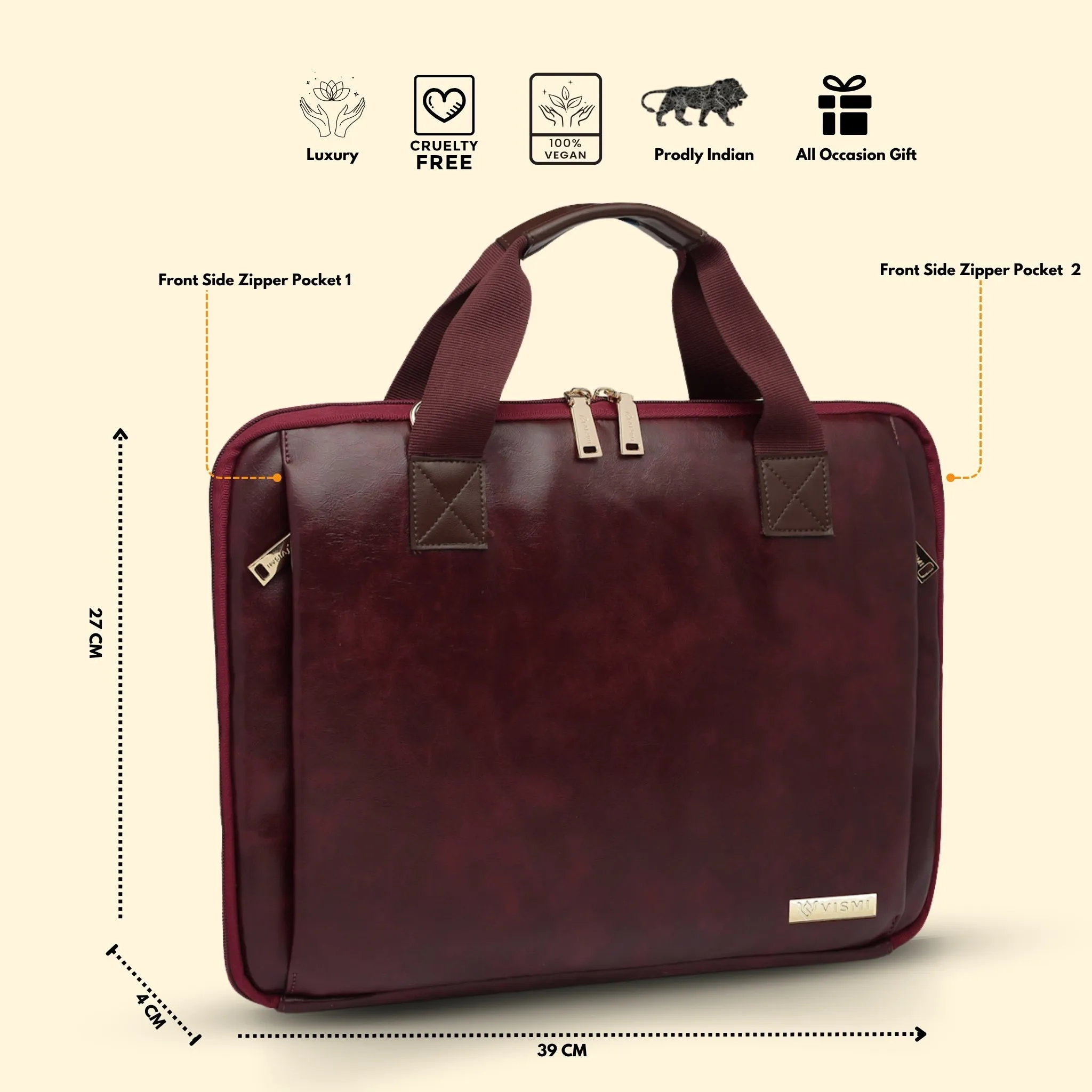Timeless Unity Laptop Messenger Bag - Wine