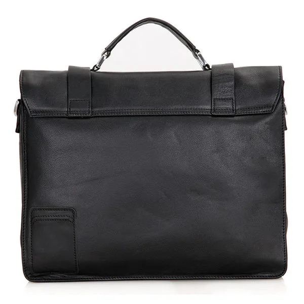 Top Grain Leather Briefcase Men's Business Bag Crossbody Messenger Shoulder Bag