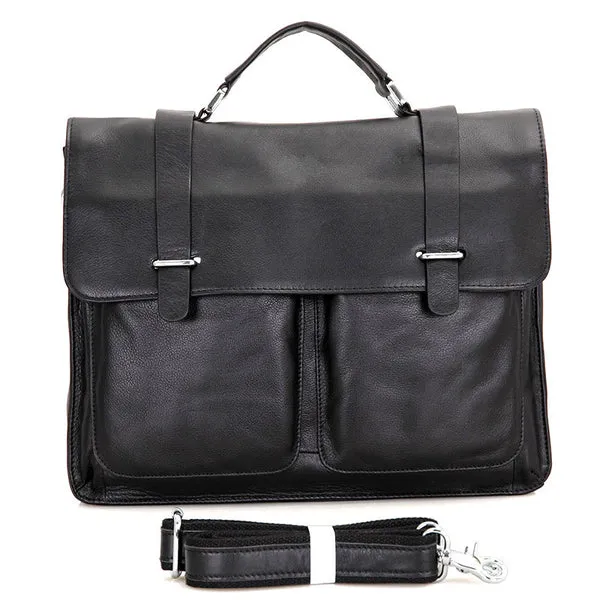 Top Grain Leather Briefcase Men's Business Bag Crossbody Messenger Shoulder Bag