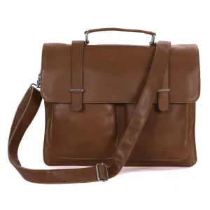Top Grain Leather Briefcase Men's Business Bag Crossbody Messenger Shoulder Bag