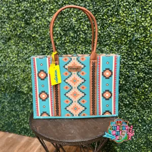 Turquoise Aztec Wrangler Tote