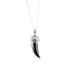 Tusk Pendant Necklace - Polished Steel Chain