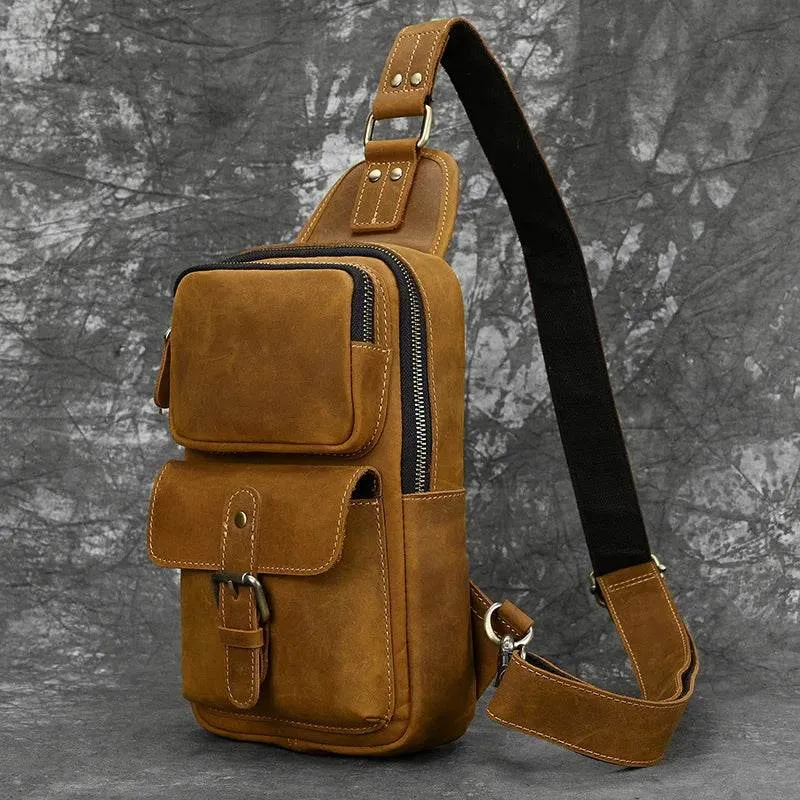 VacationGrabs Mens Vintage Travel Chest Bag