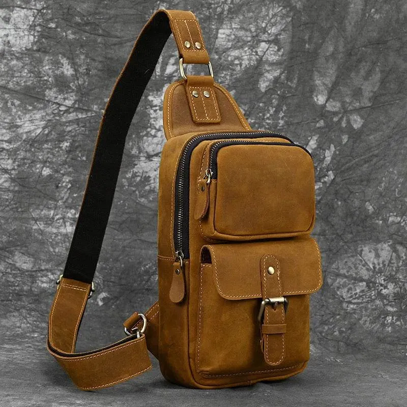 VacationGrabs Mens Vintage Travel Chest Bag
