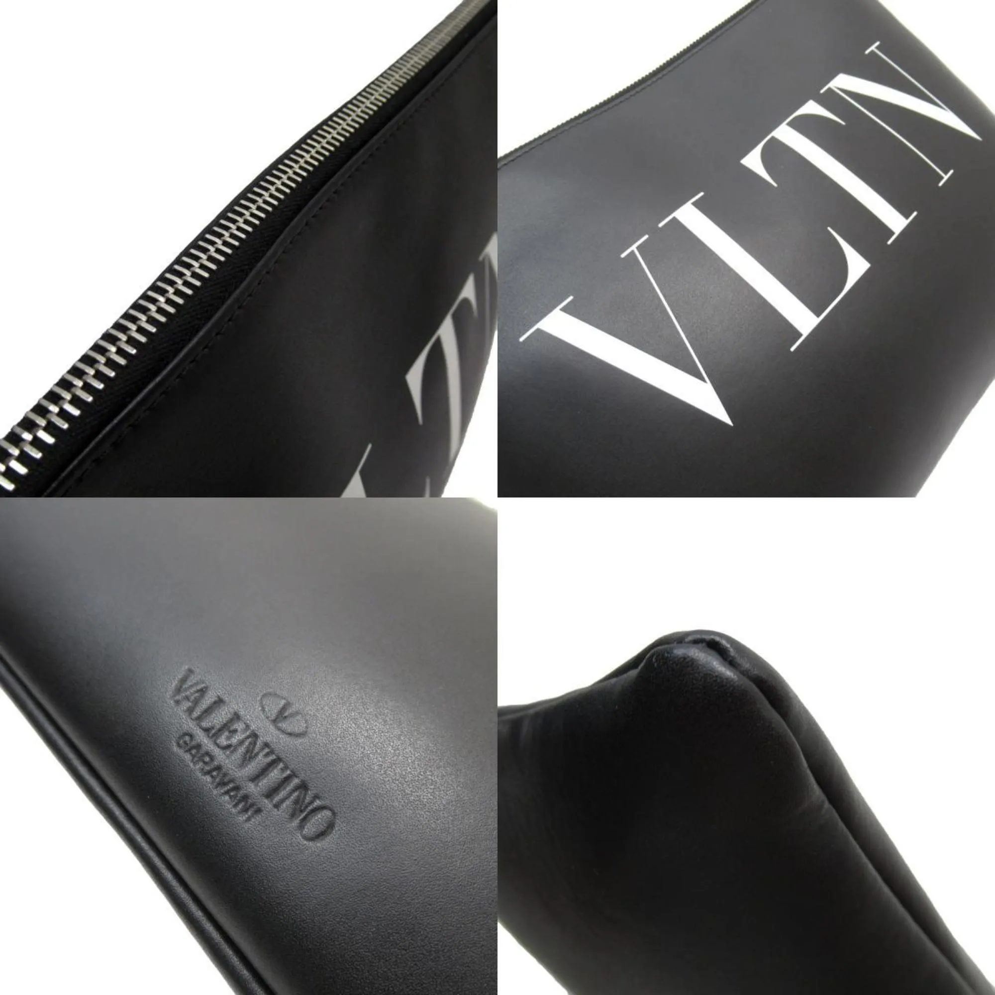 Valentino Garavani Clutch Bag Leather Black Men's Women's t19547i