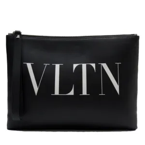 Valentino Garavani Clutch Bag Leather Black Men's Women's t19547i